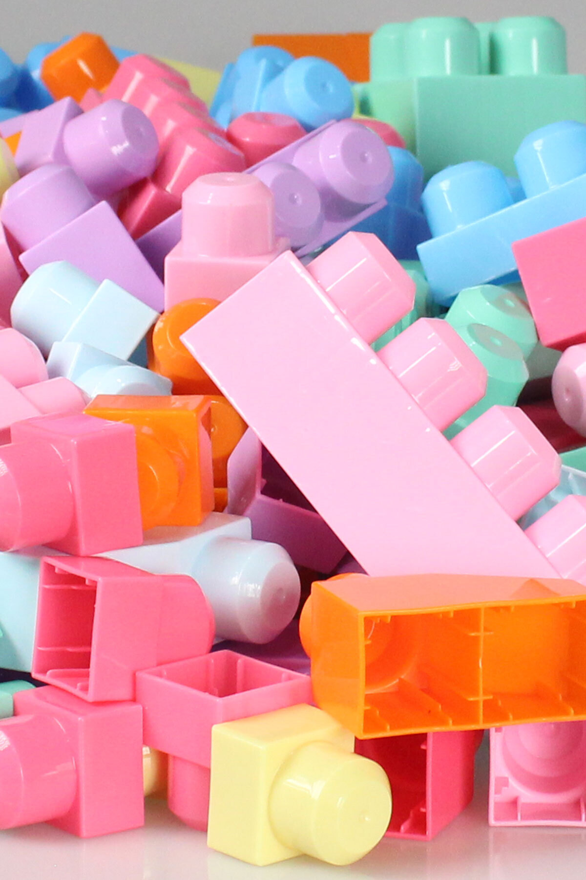 Asya Oyuncak Play Blox Yapı Oyuncakları 3035 Pastel Renkler Mega Blok Tren Seti 266 Parça Çantalı fotoğrafı 7 (önizleme)