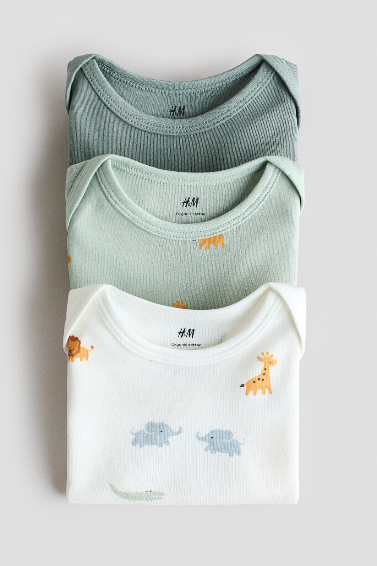 H&M 3’lü Pamuklu Zarf Yaka Body fotoğrafı 2 (önizleme)