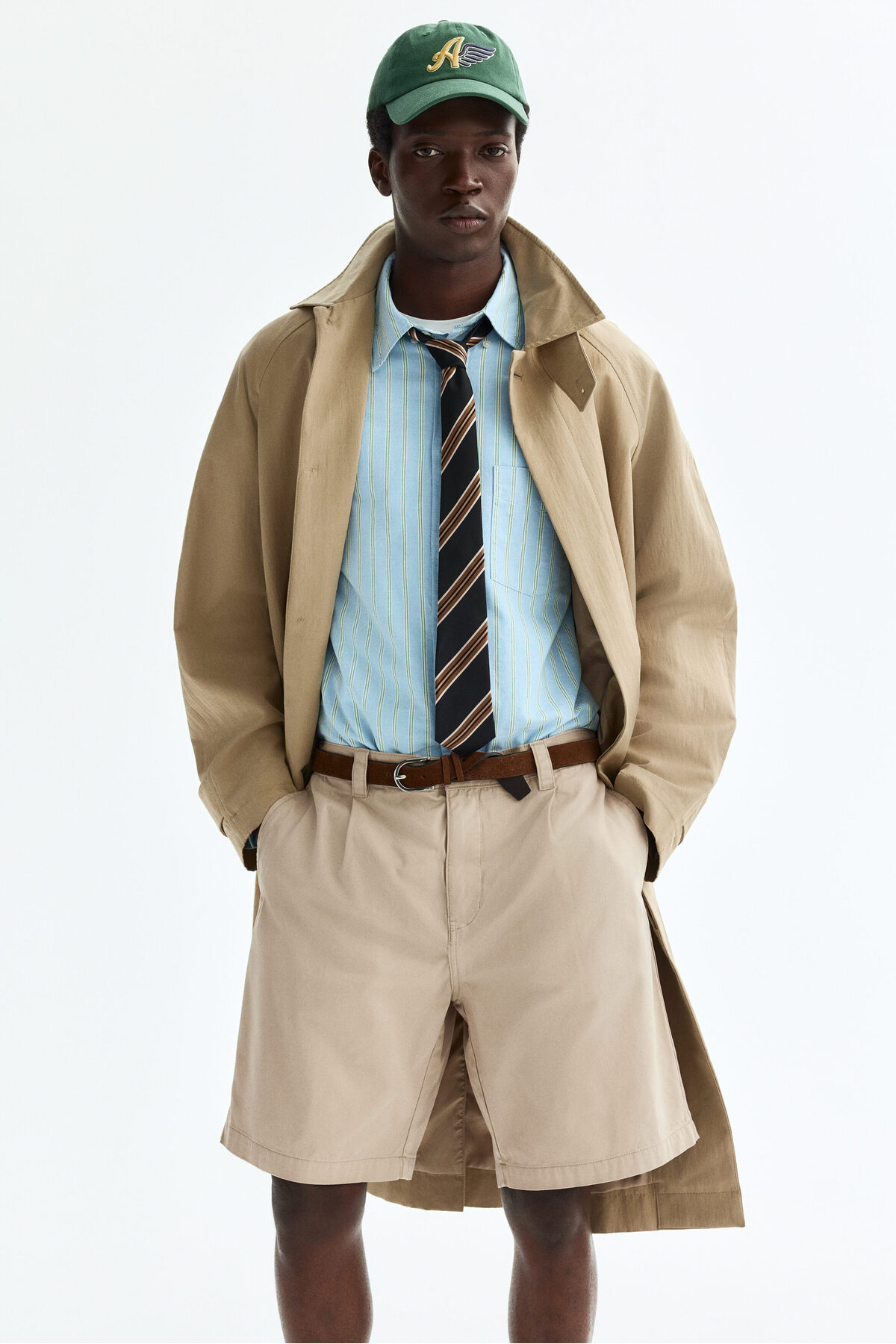 شلوارک نخی چینو مدل Relaxed Fit اچ اند ام شلوارک برمودا H&M