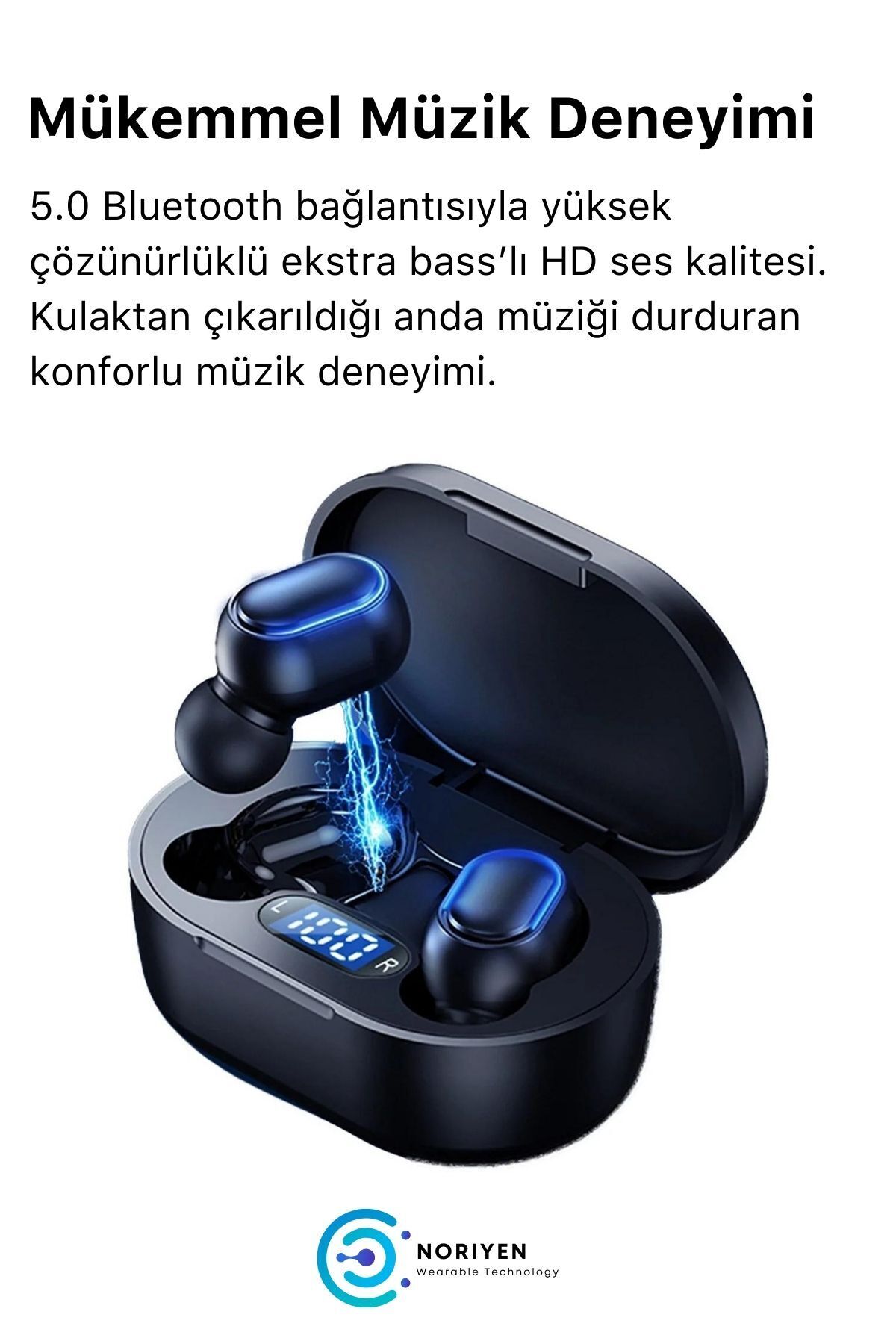 Yeni Nesil E7S Dots Full HD Stereo Ses Çift Mikrofonlu Extra Bass Kablosuz 5.0 Bluetooth Kulaklık