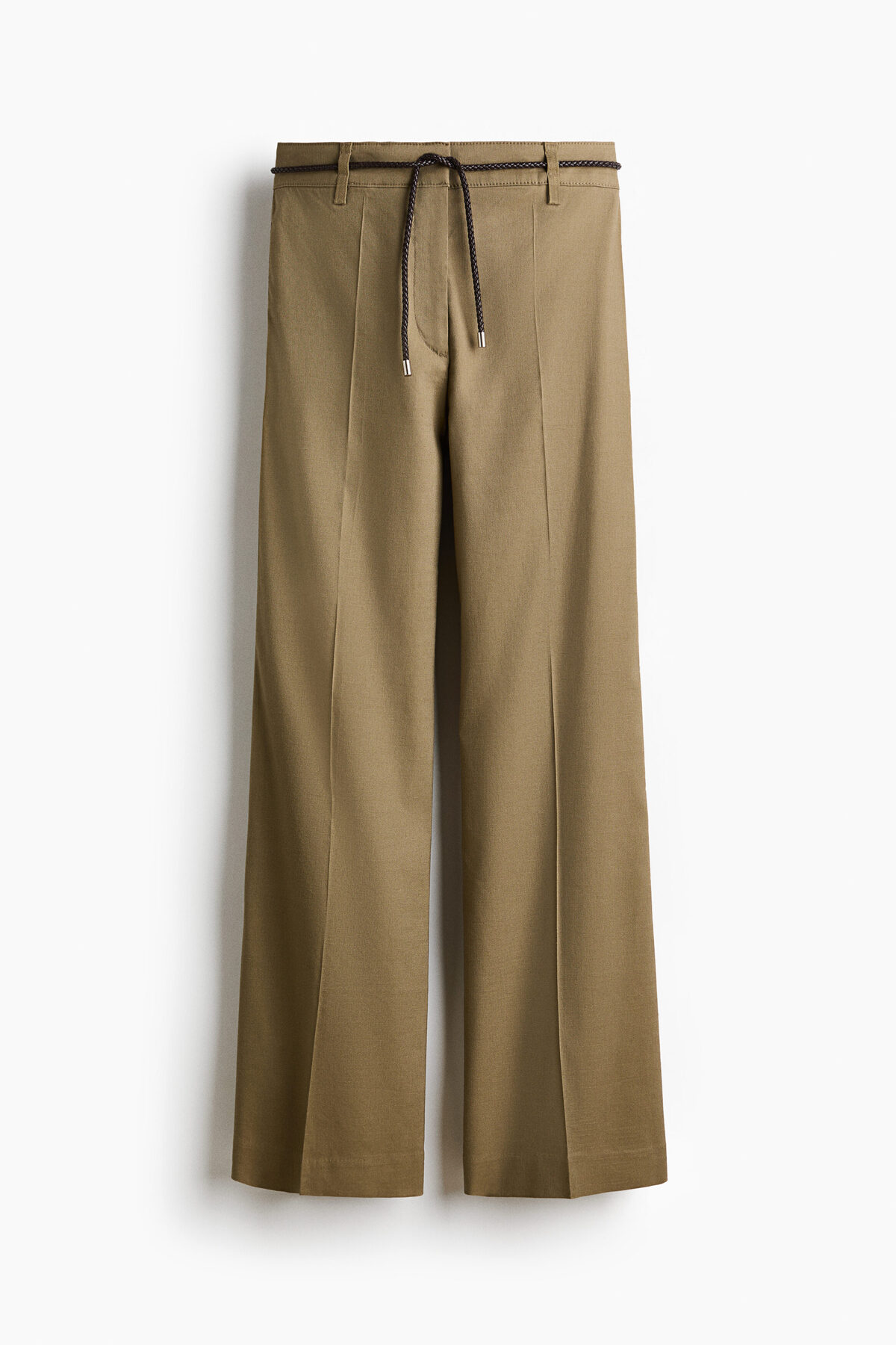 H&M Keten Karışımlı Çizme Paça Pantolon görsel 5