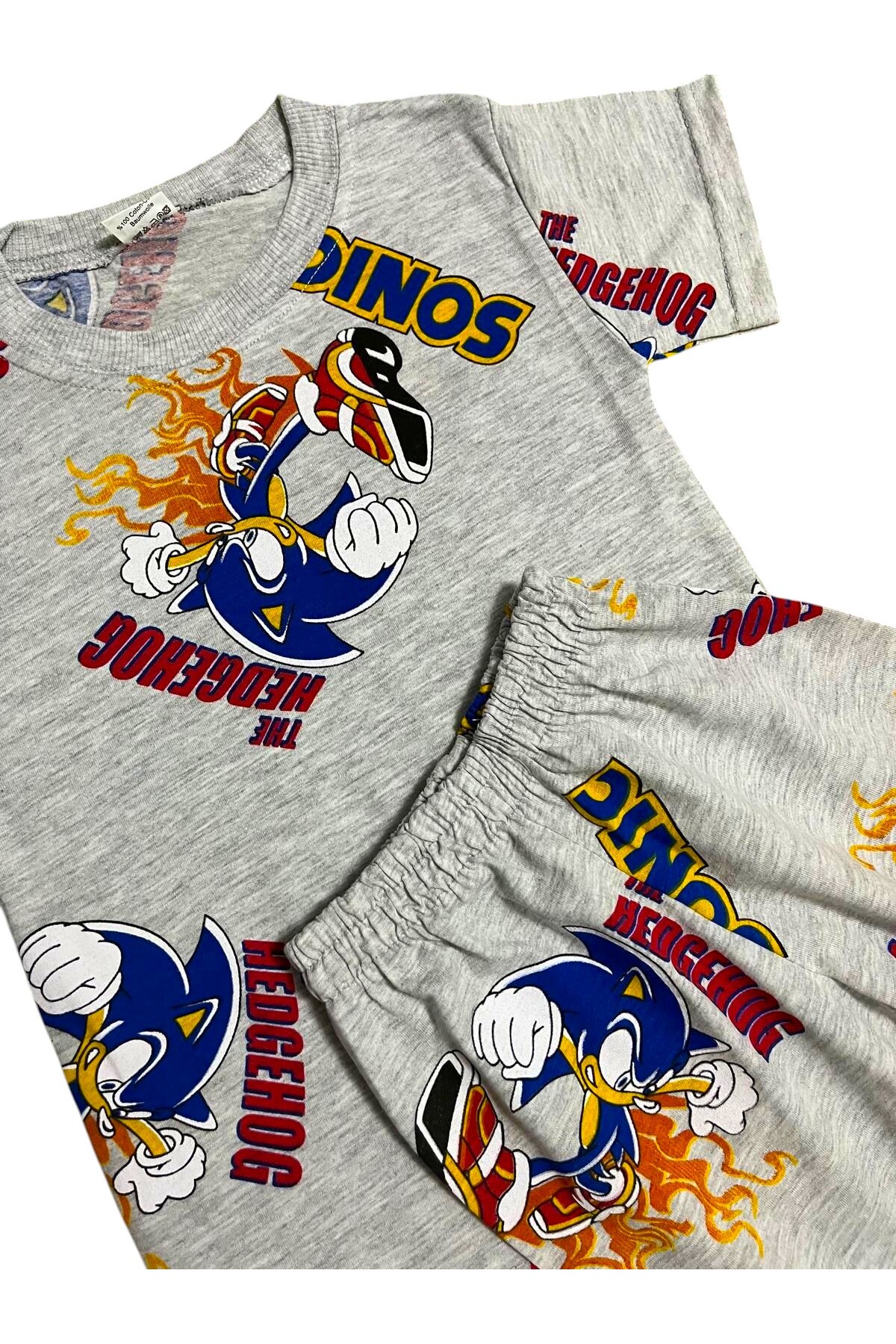 Fil Kids Erkek Çocuk Pamuklu Yazlık İnce Kumaş Gri Renk Kirpi Desenli Kısa Kollu Şortlu Yazlık Pijama Takımı fotoğrafı 2 (önizleme)