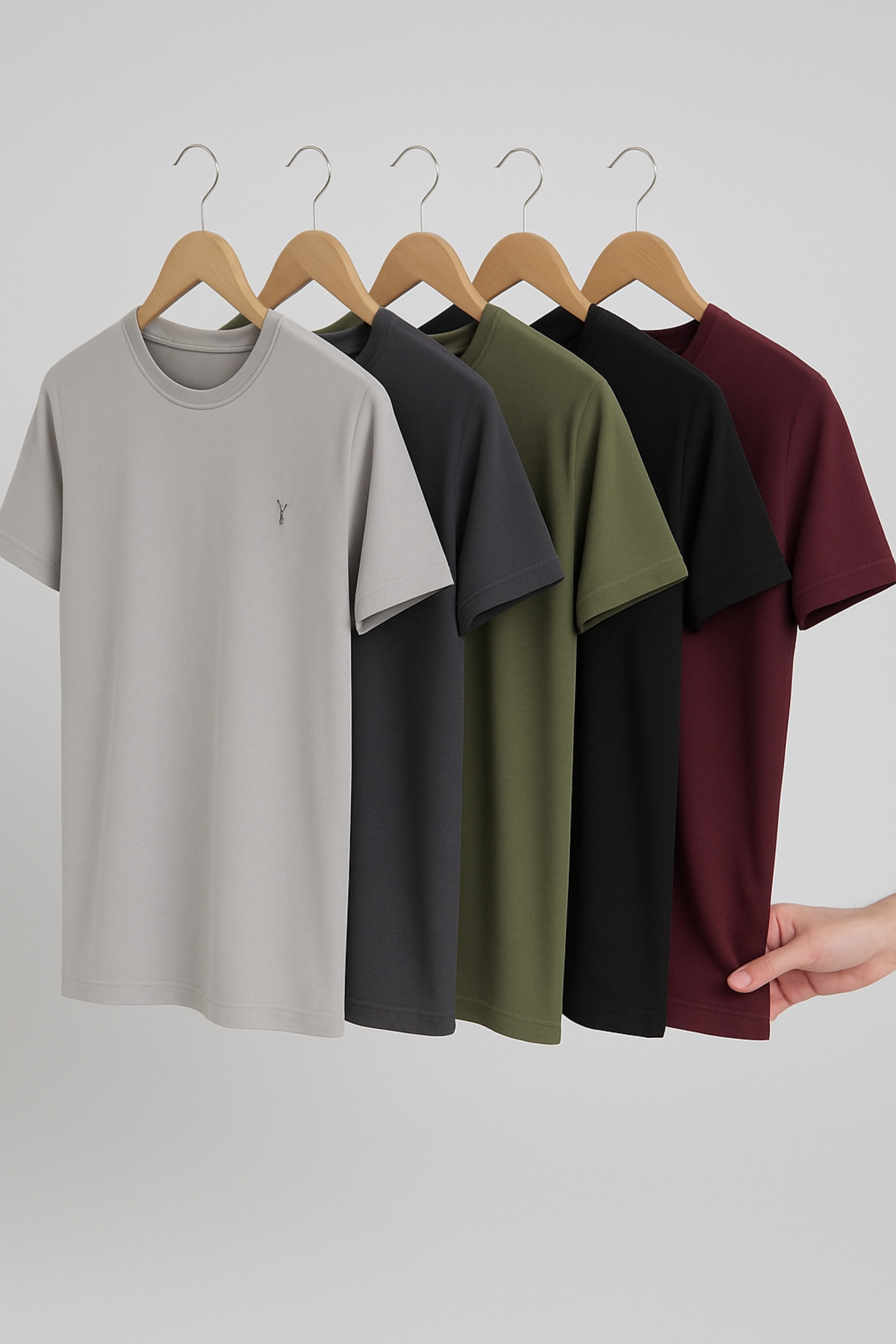 Men's Casual Summer Cotton Wide 5-Piece T-Shirt