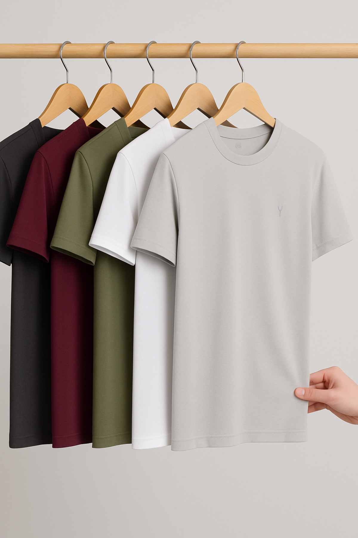 Men's Casual Summer Cotton Wide 5-Piece T-Shirt