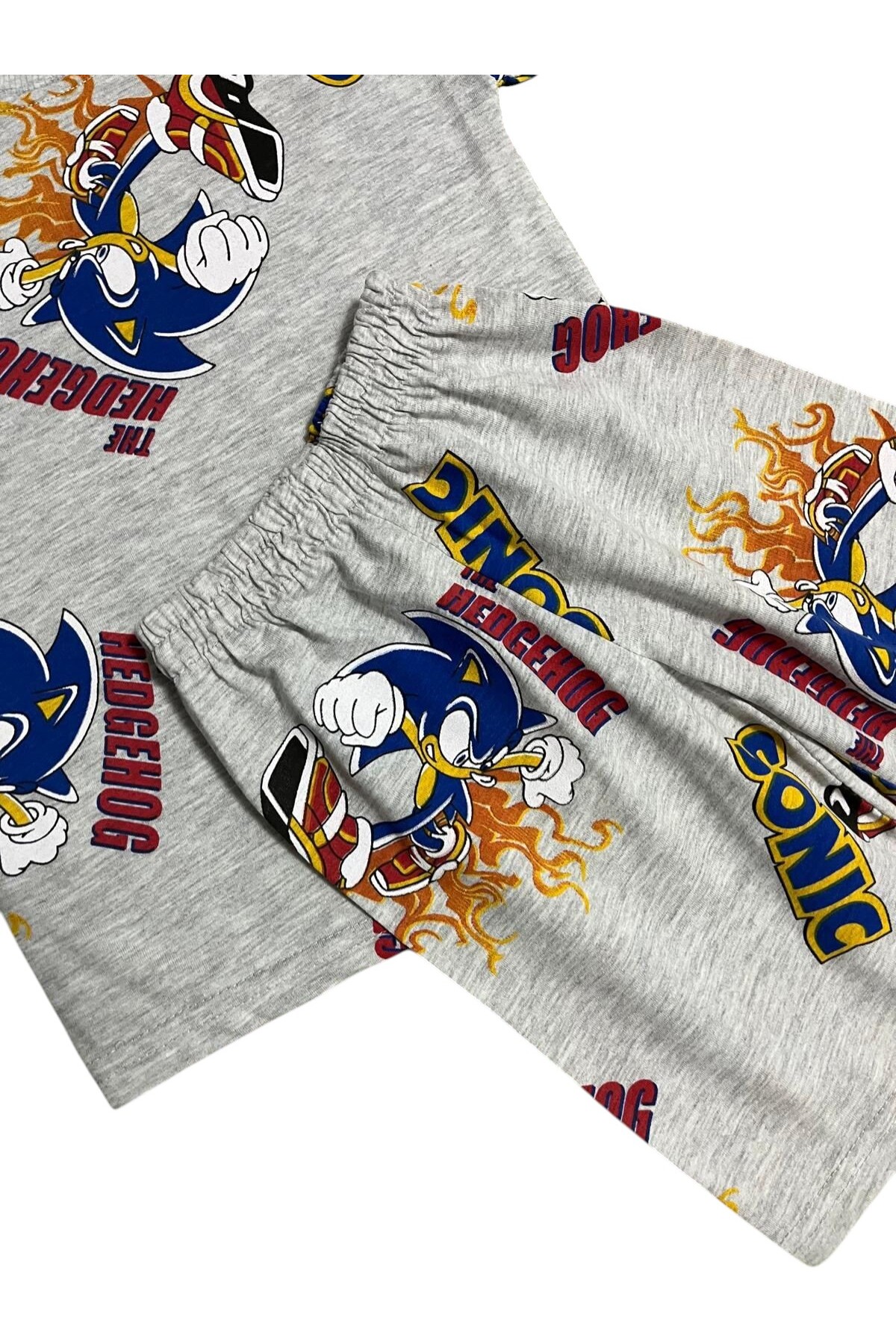 Fil Kids Erkek Çocuk Pamuklu Yazlık İnce Kumaş Gri Renk Kirpi Desenli Kısa Kollu Şortlu Yazlık Pijama Takımı fotoğrafı 3 (önizleme)