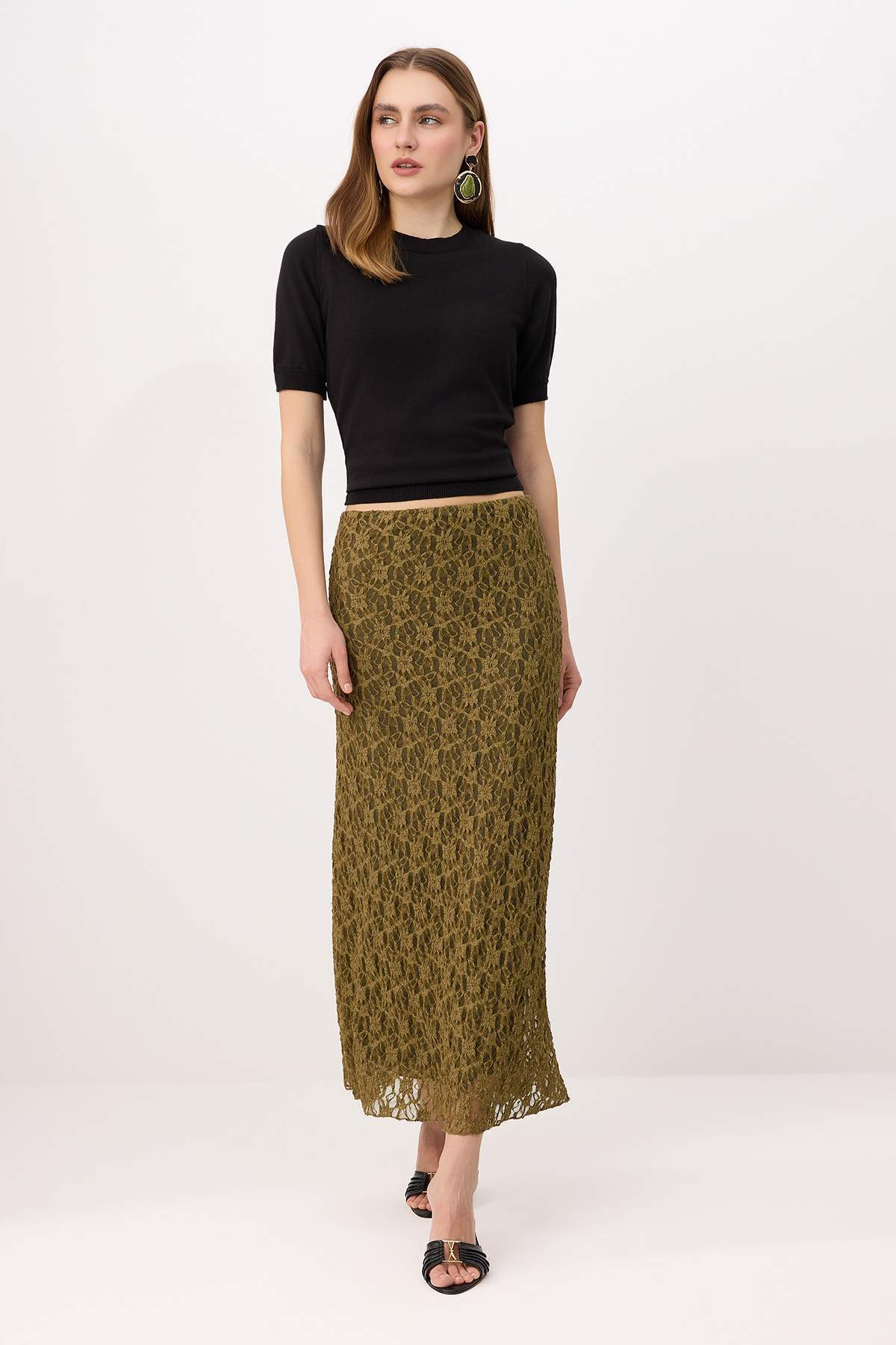 Trendyolmilla Haki Etek TWOSS25ET00149