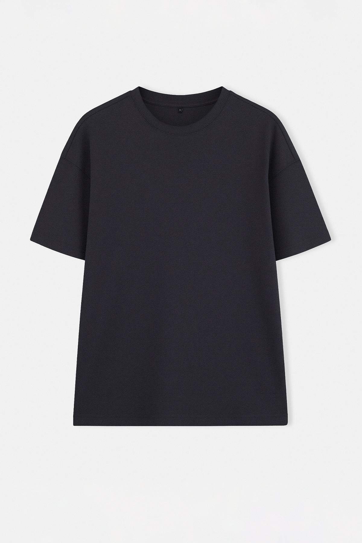 Trendyolmilla  Antrasit Oversize/Geniş Kesim Pike Basic T-Shirt TMNSS26TS00022 - Görsel 4