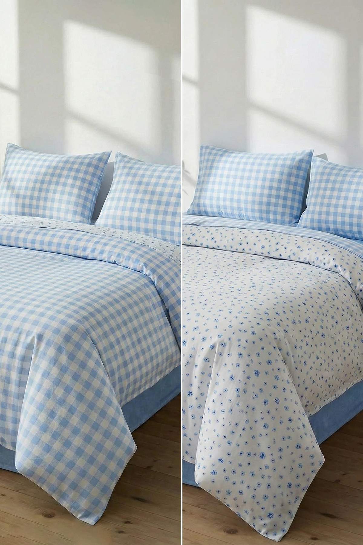 Trendyol Home Double Floral Patterned Elastic Sheet Duvet Cover Set