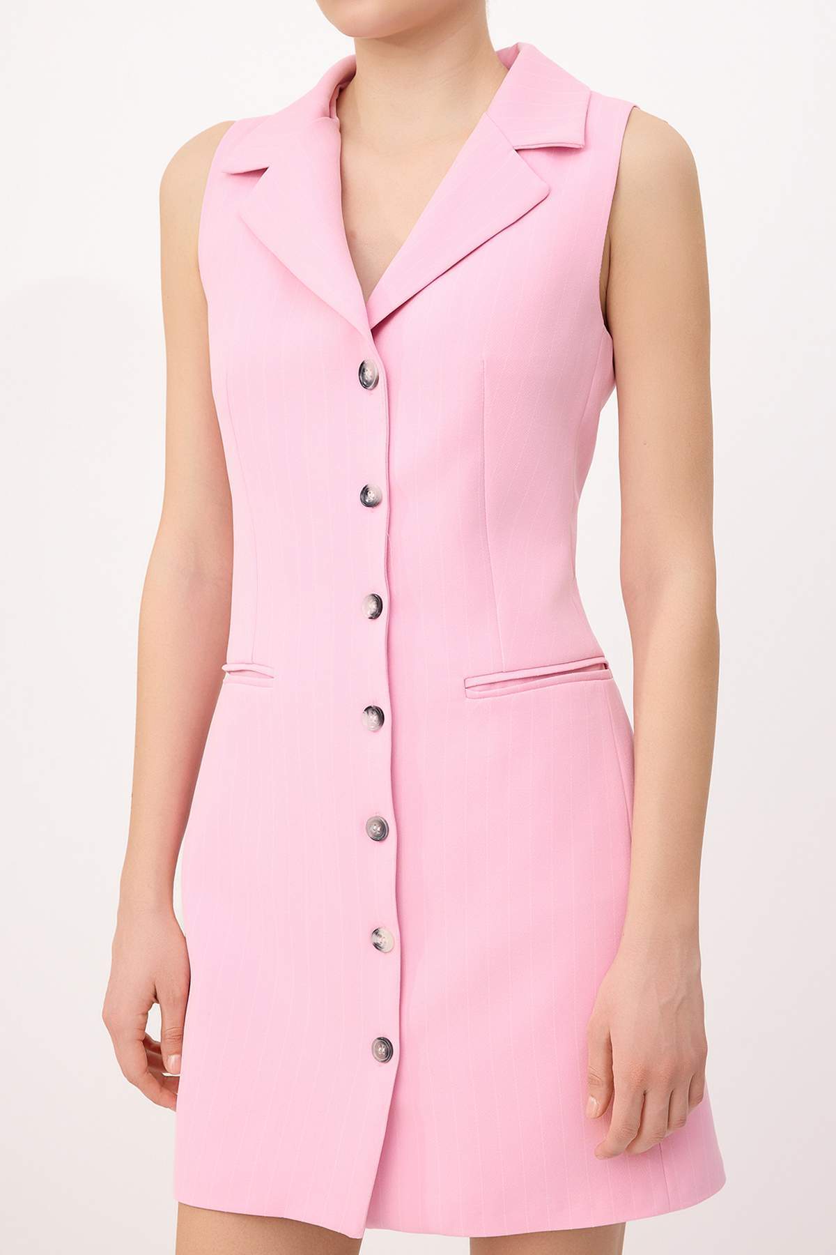 Trendyolmilla  Pembe Çizgili Kısa / Mini Dokuma Elbise TWOAW26EL00120 - Görsel 3