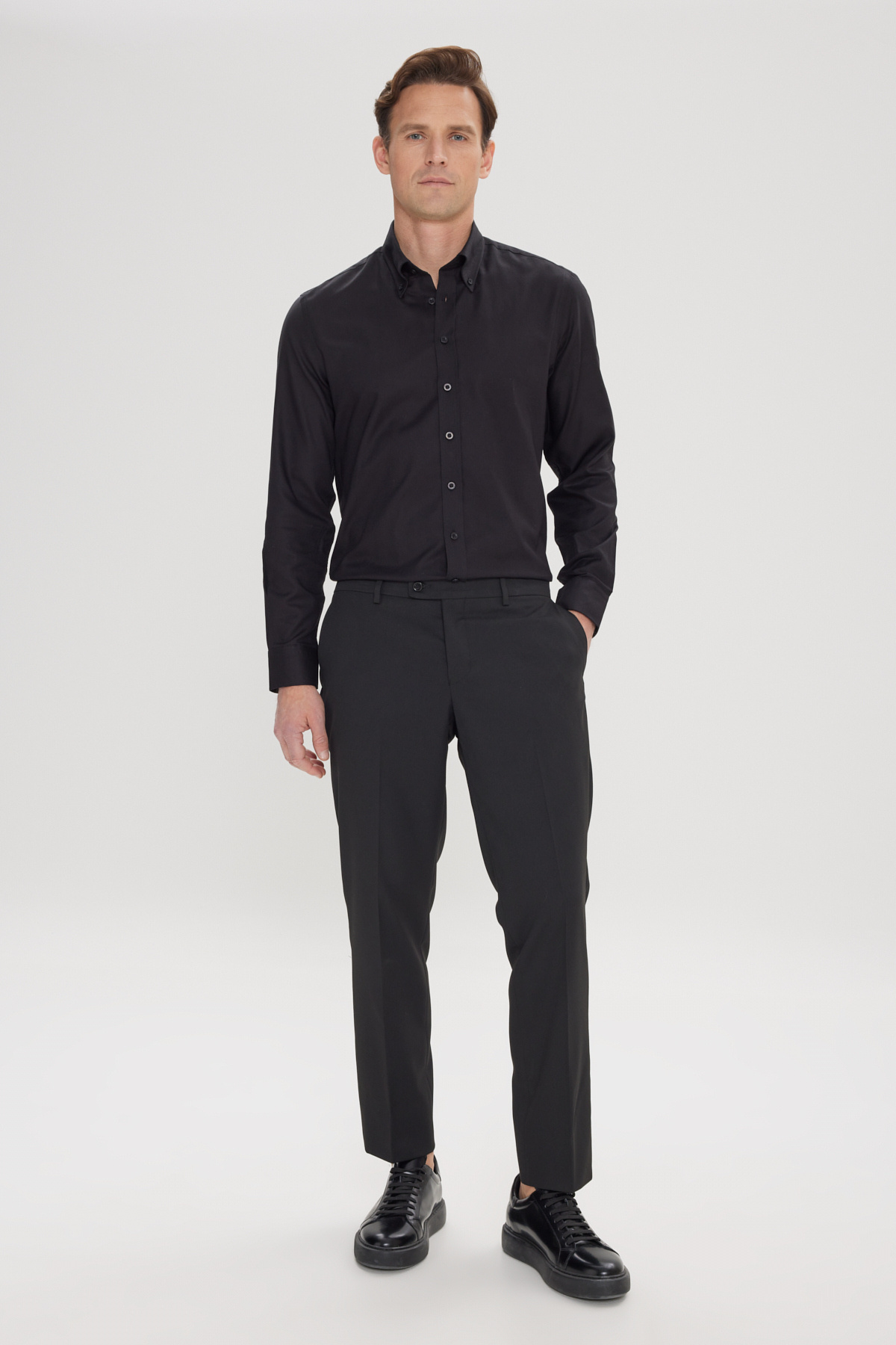 AC&Co / Altınyıldız Classics  Erkek Siyah Comfort Fit Rahat Kesim Yan Cep Klasik Pantolon - Görsel 2