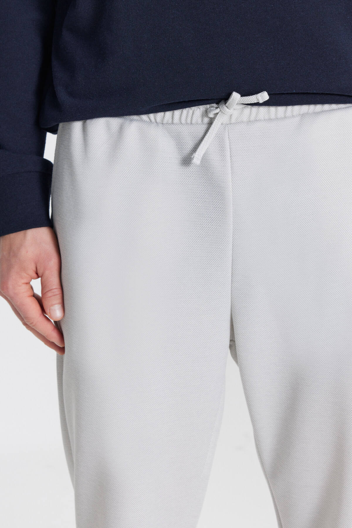 AC&Co / Altınyıldız Classics Erkek Gri Pamuklu Standart Fit Normal Kesim Beli Bağlamalı Yan Cepli Eşofman Altı görsel 6