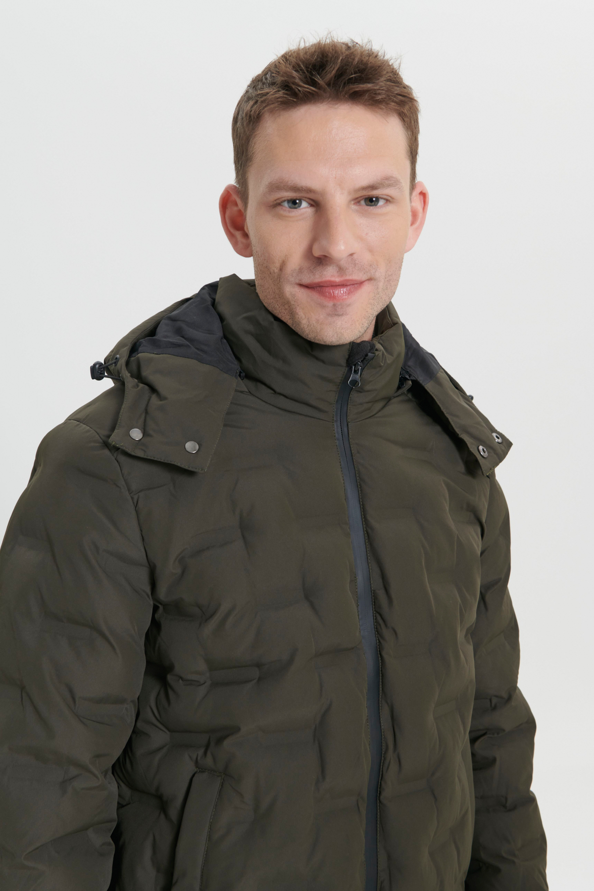 Altınyıldız Classics  Erkek Haki Rüzgar Geçirmez Termometreli Sıcak Tutan Standart Fit Normal Kesim Kapüşonlu Desenli Mont - Görsel 7