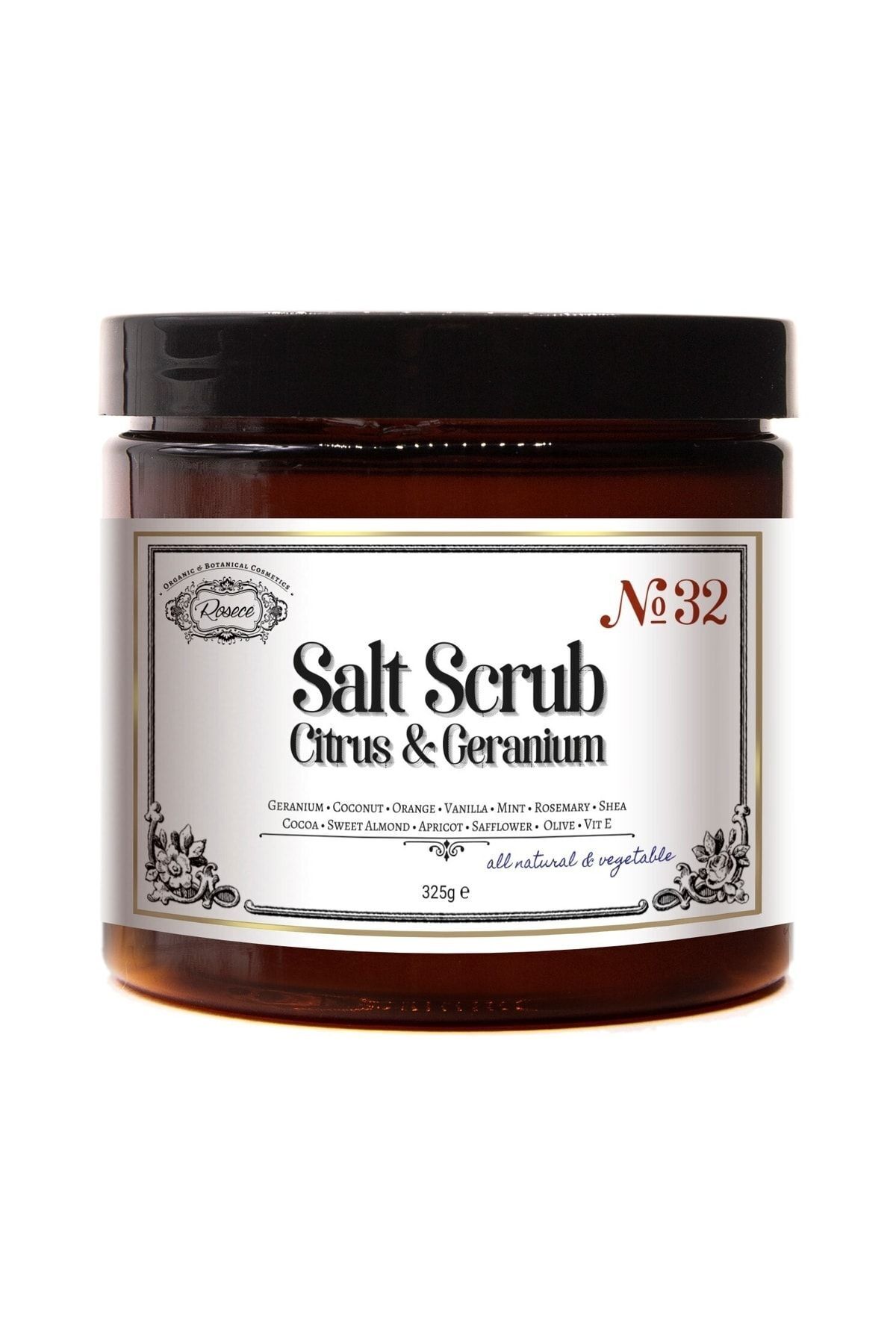 Rosece Tuz Scrub Narenciye Itır | Doğal Spa Vücut El Ayak Peeling Arındırıcı Batık 325 gr — R32