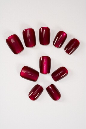 POP Beauty Takma Tırnak Seti & Zararsız Yapıştırıcı, Cat Eye POPBeauty10141