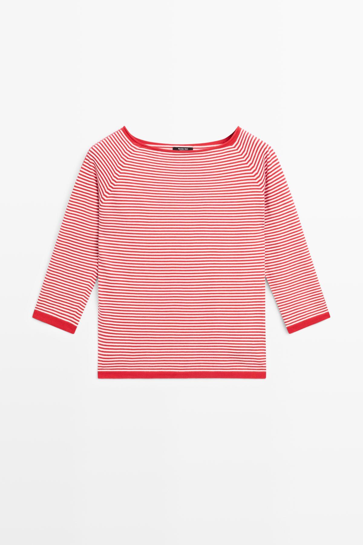 Massimo Dutti  Pamuklu çizgili triko kazak - Görsel 5