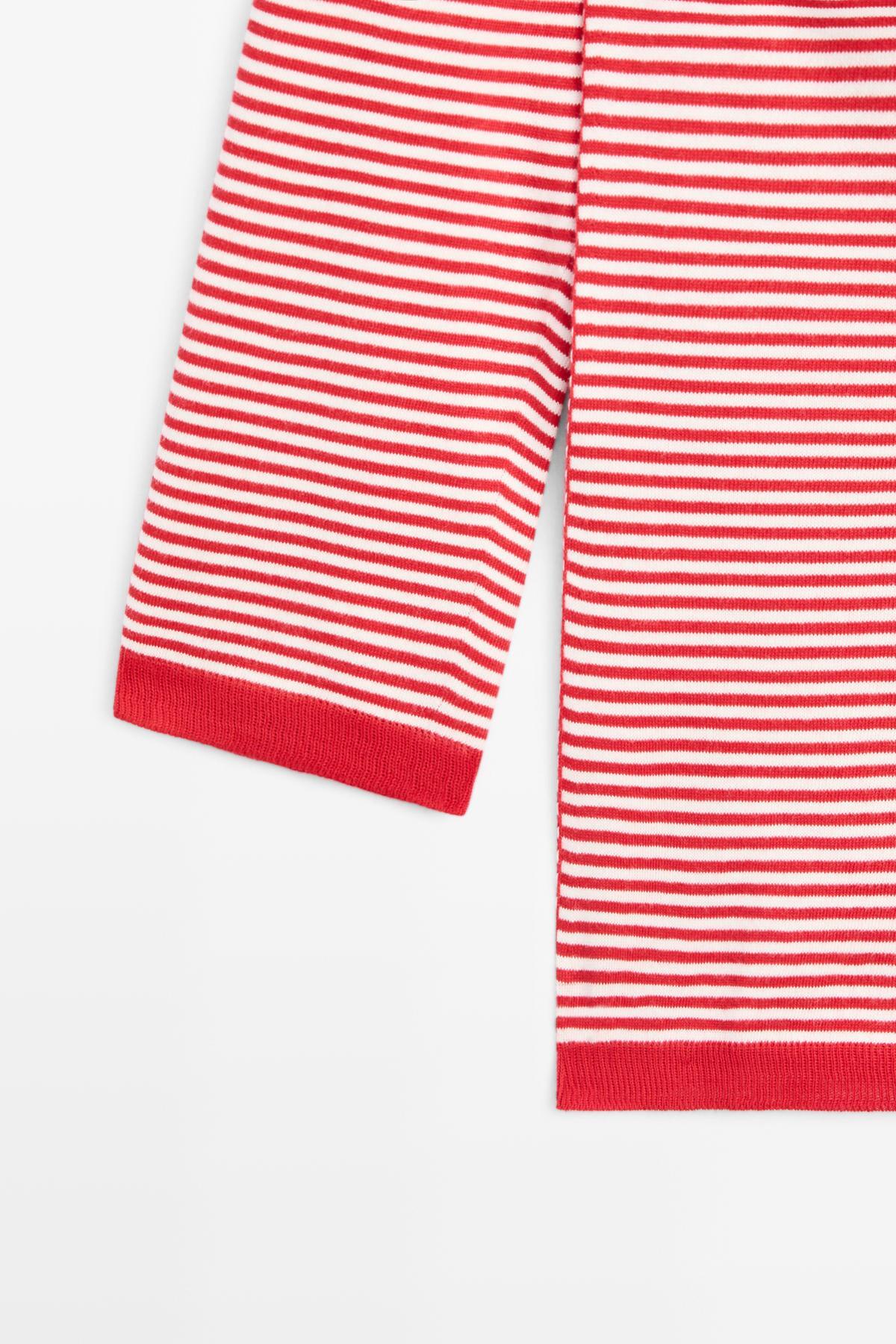 Massimo Dutti  Pamuklu çizgili triko kazak - Görsel 7