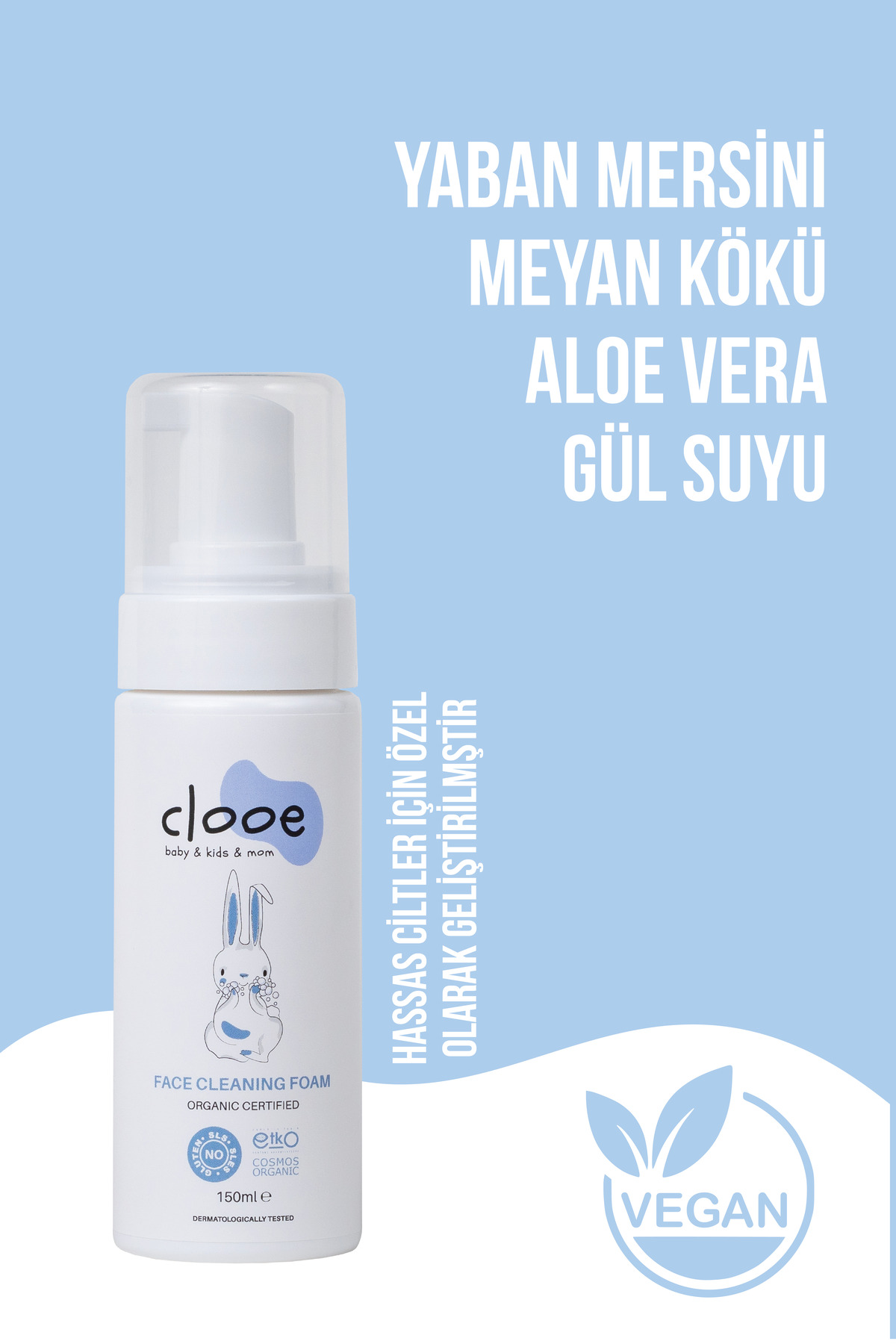 Yüz Temizleme Köpüğü 150 ml - Aloe Vera & Meyan Kökü Özlü - Hassas Ciltler İçin - Doğal İçerikli - Organik - Vegan — STK003 — تصویر 4 از 6