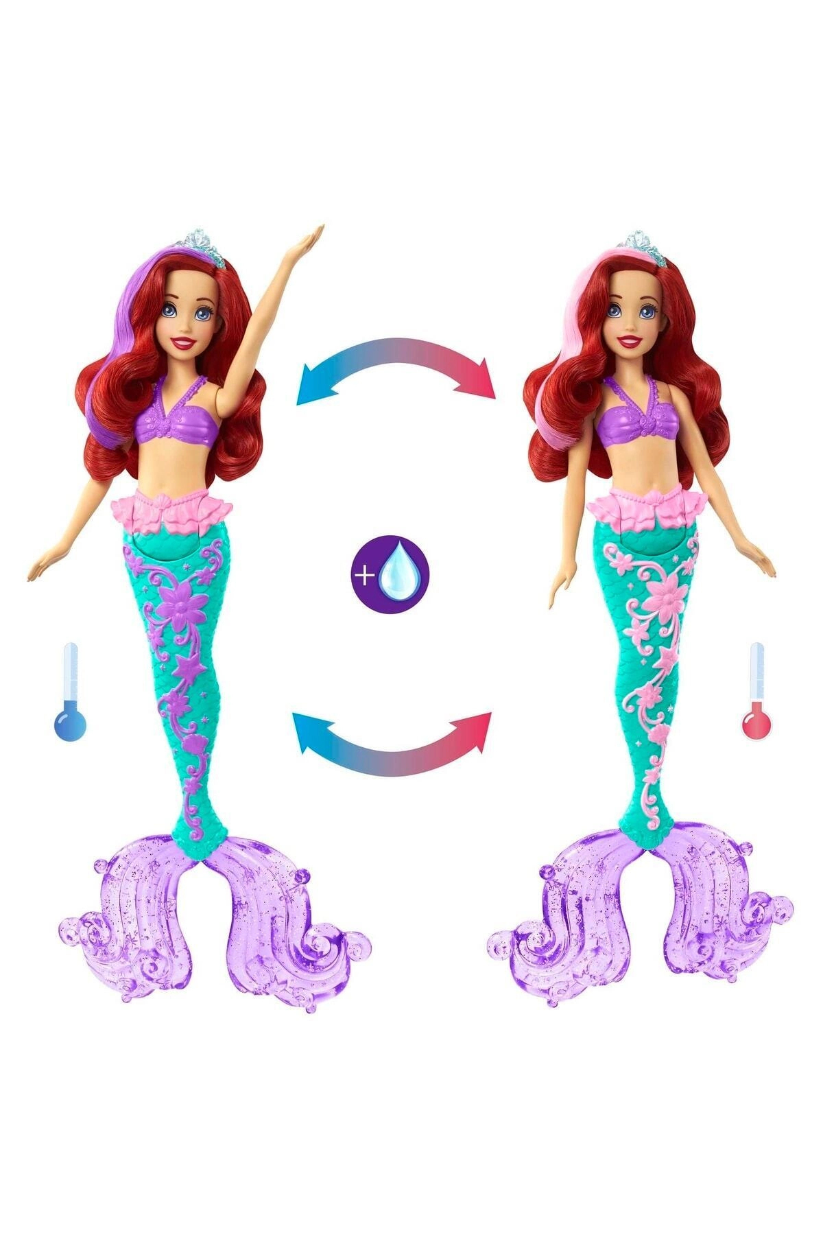 DİSNEY Disney Prenses Muhteşem Renk Değiştiren Saçlı Deniz Kızı Ariel fotoğrafı 2 (önizleme)