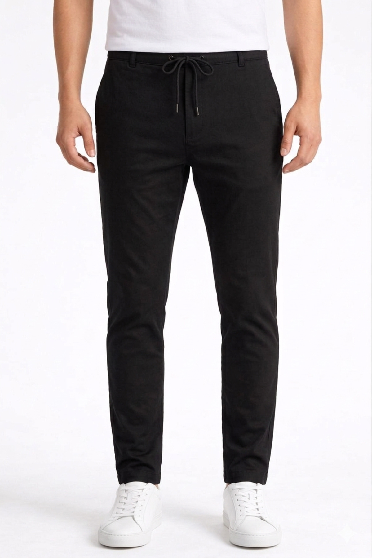 Bürke  Erkek Siyah Renk Bel Lastikli Likralı Esnek Slimfit Pantolon