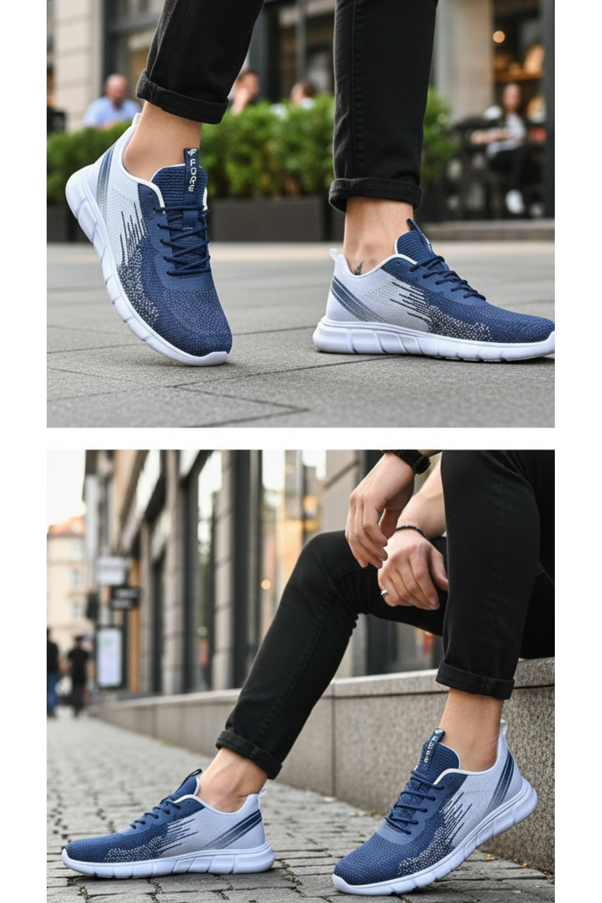 FORE SPORT  Günlük Bağcıklı Hafif ve Nefes Alabilir Triko Erkek Spor Ayakkabı – Rahat Yürüyüş Ayakkabısı