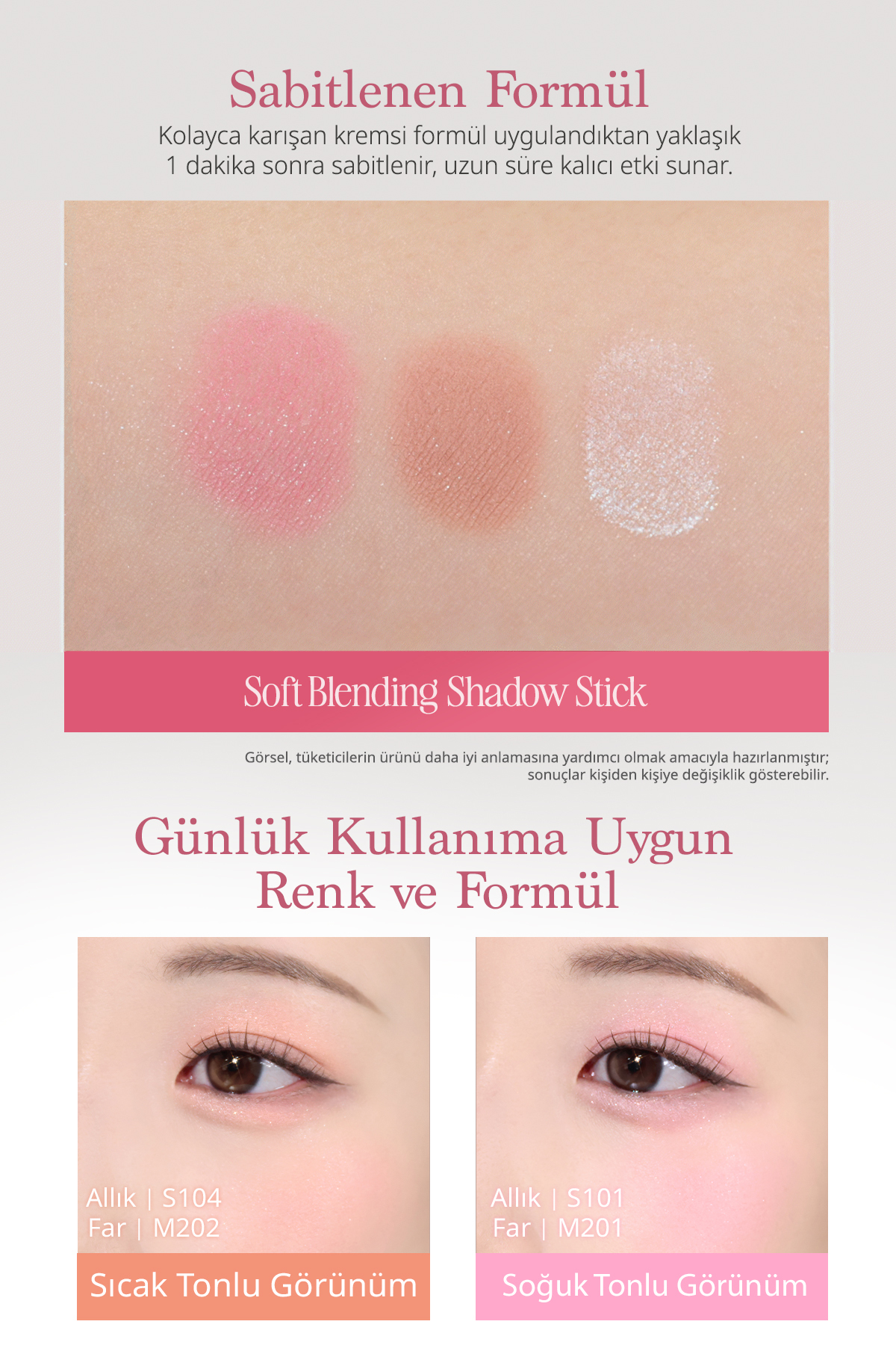 Kremsi, Kolayca Uygulanan ve Sabitlenen Fırçalı Kalem Far Soft Blending Shadow Stick (G301) — سفید 111656 — تصویر 6 از 9