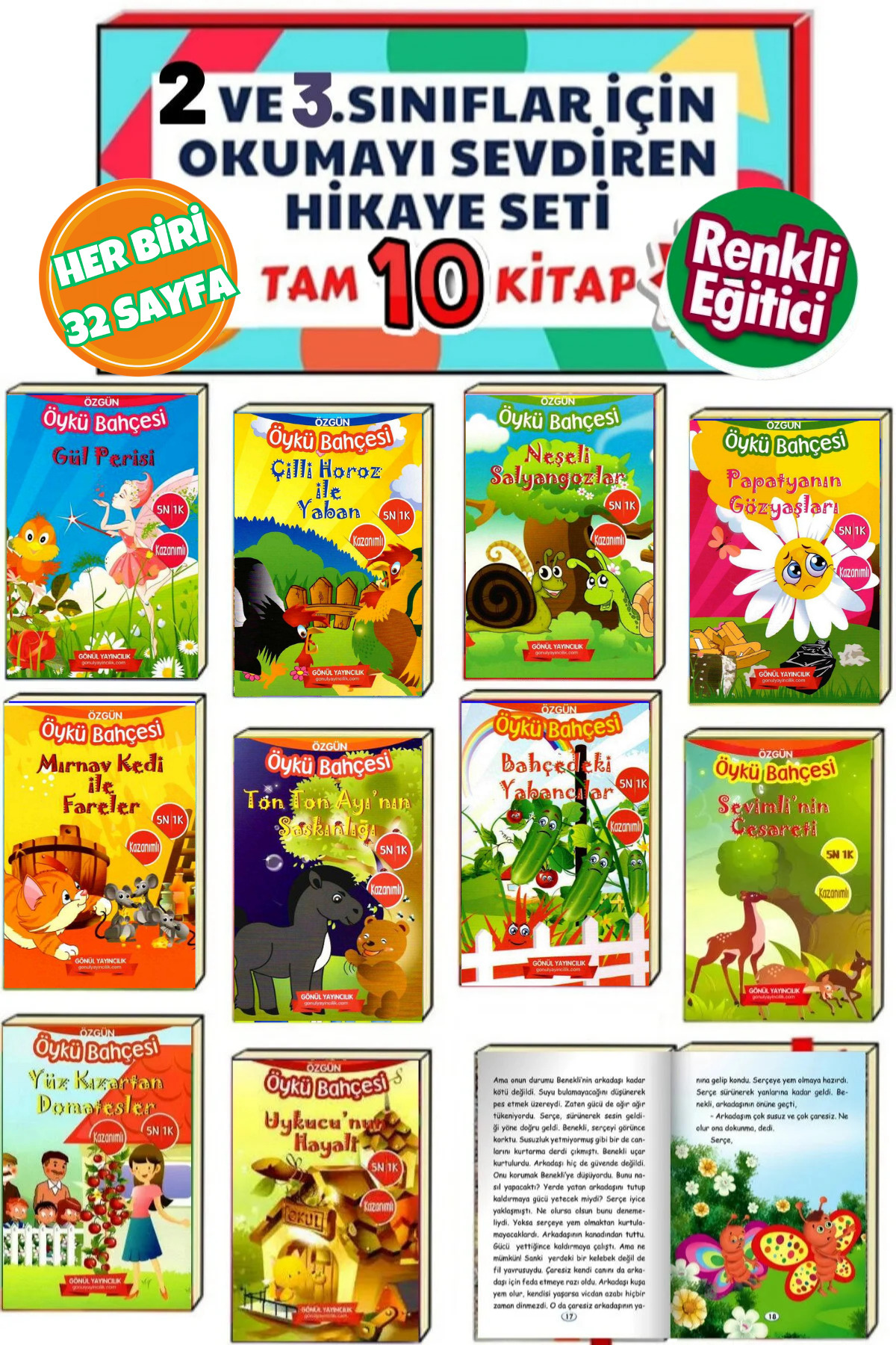 GÖNÜL YAYINCILIK 2.ve 3.sınıflar Için Birbirinden Güzel Hikaye Kitabı Seti fotoğrafı 2 (önizleme)