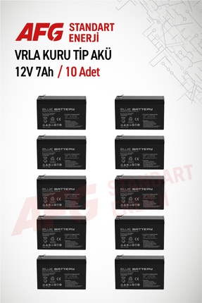 Blue Battery 10 ADET 12 VOLT 7 AMPER KURU TİP AKÜ 12 V 7 AH BL