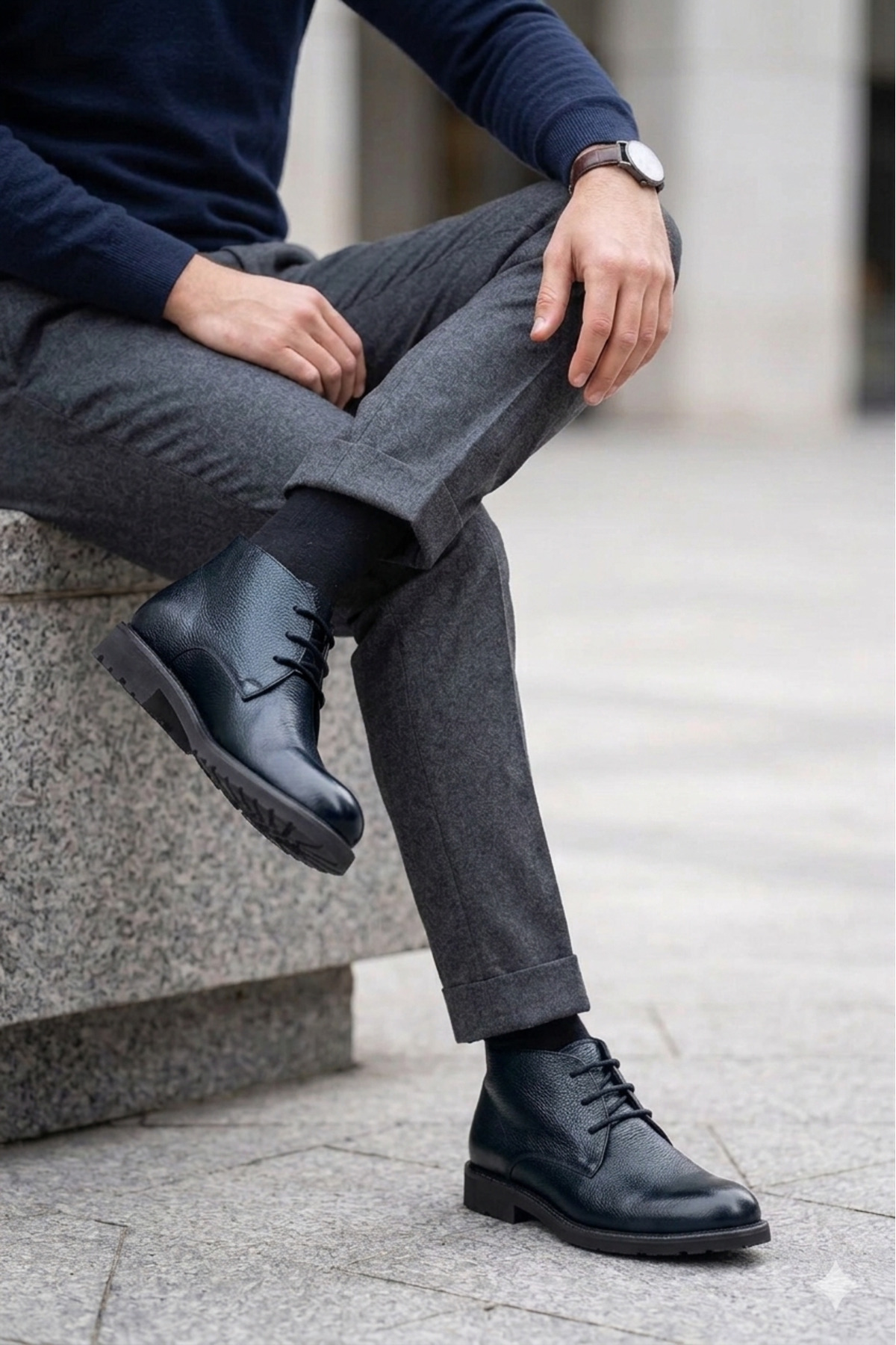 İNSETTO  Deri Erkek Bot Fermuarlı Chukka Kışlık Ayakkabı