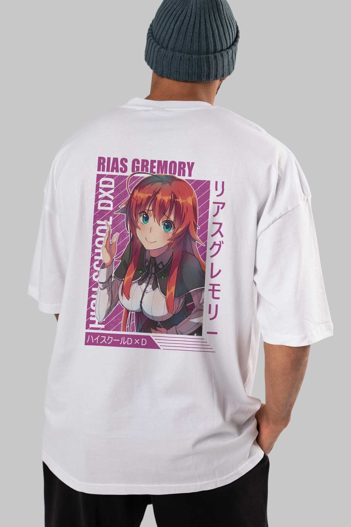 Ankhises Rias Gremory 10 Anime Patterned White Oversize T-Shirt - 100%  Cotton Men Women- Trendyol