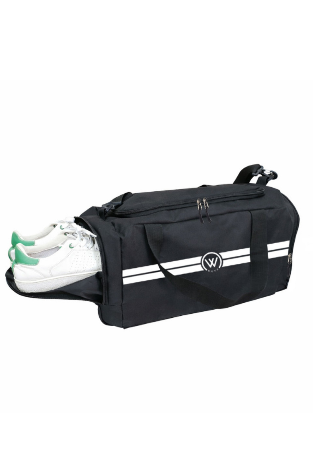 woys  Unisex Siyah Bölmeli Sporcu Çantası - Görsel 3