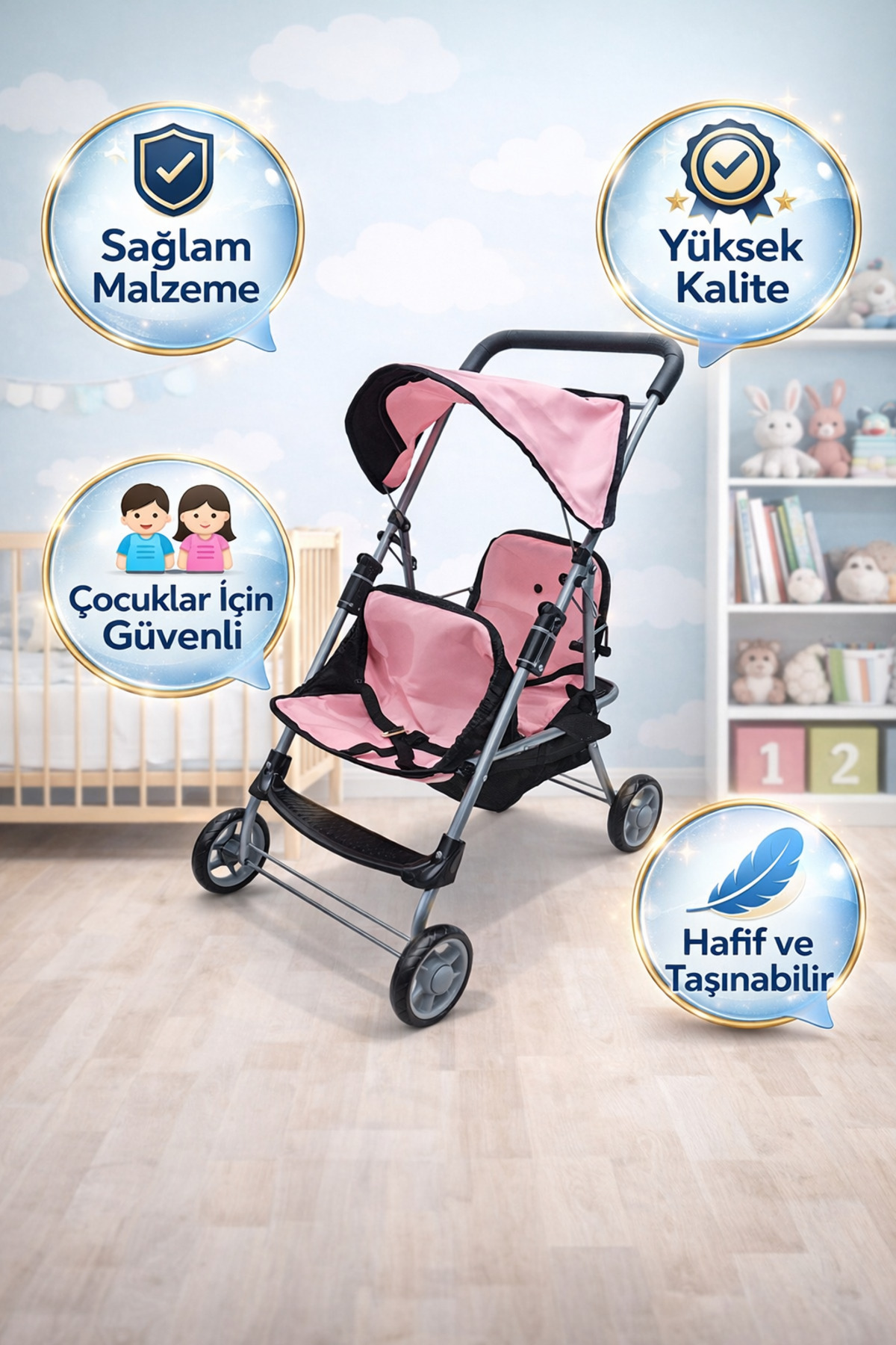 cayenna Vardem Katlanır Beşikli Bebek Arabası (Puset)