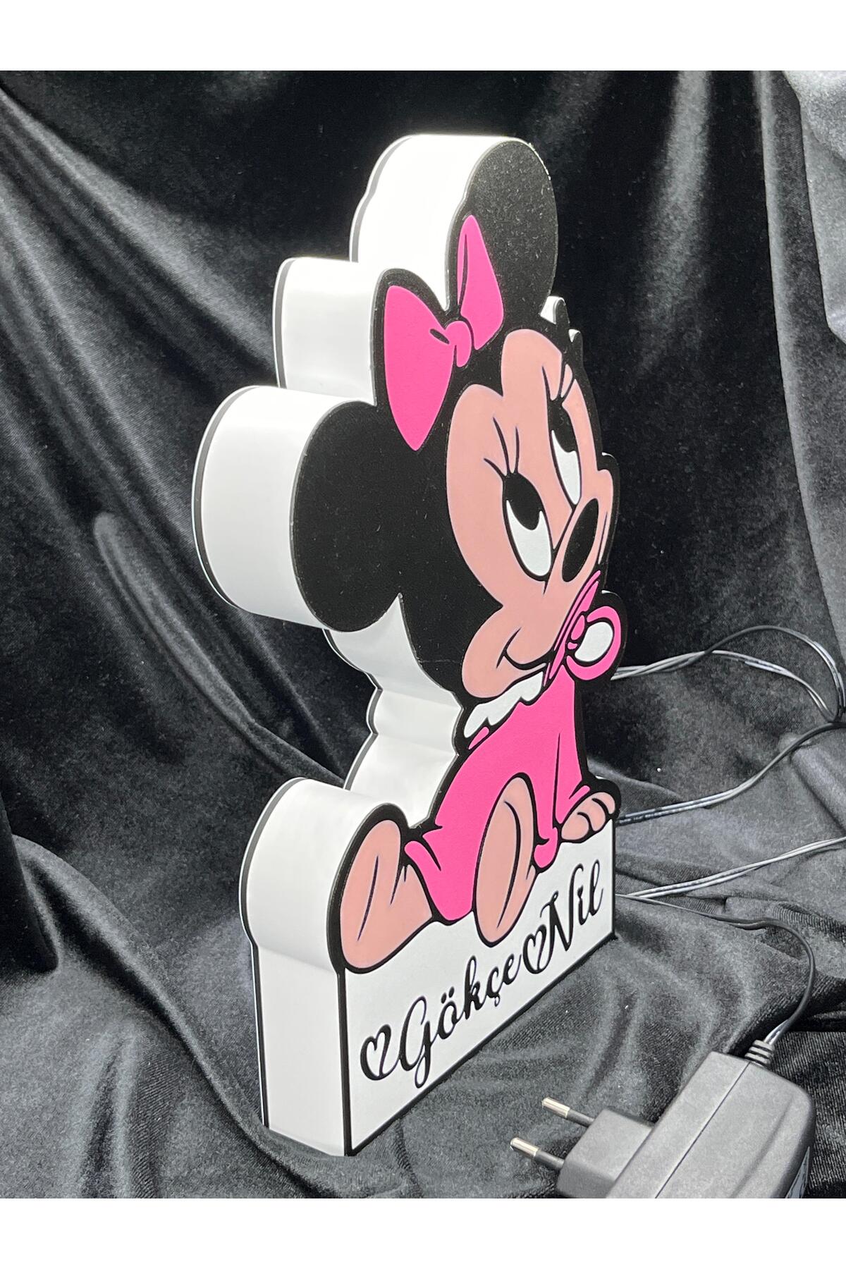 3Dsmallthing BABY MİNNİE MOUSE TEMALI KİŞİYE ÖZEL BEBEK/ÇOCUK GECE LAMBASI - İSİMLİ GECE LAMBASI fotoğrafı 7 (önizleme)