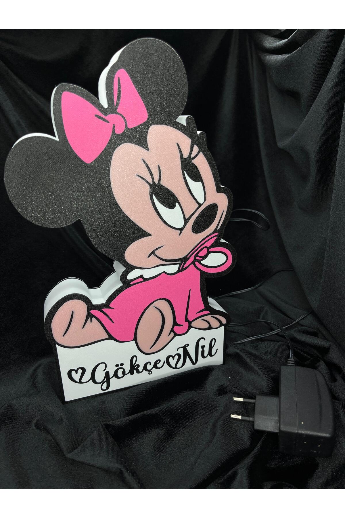 3Dsmallthing BABY MİNNİE MOUSE TEMALI KİŞİYE ÖZEL BEBEK/ÇOCUK GECE LAMBASI - İSİMLİ GECE LAMBASI fotoğrafı 5 (önizleme)