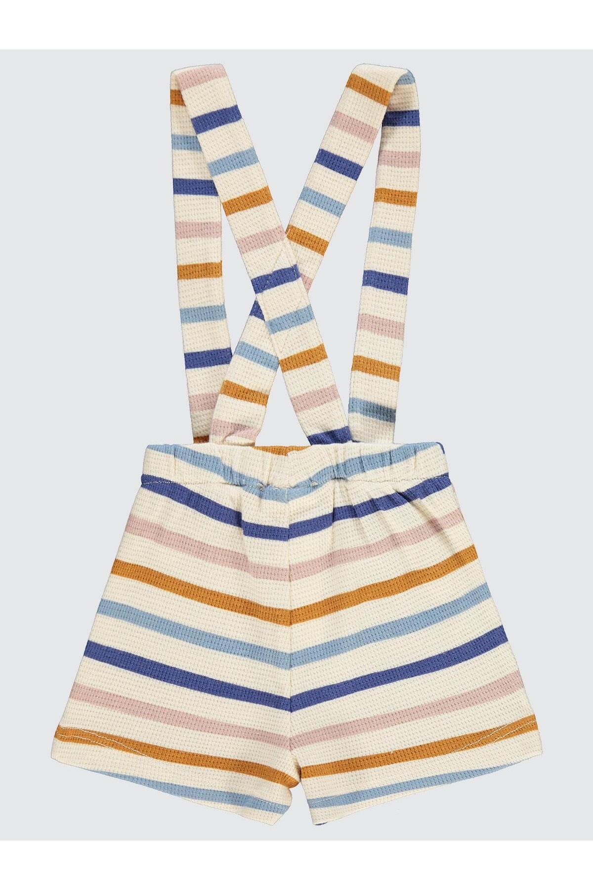 Civil Baby Kaplan Çizgi Empirme Askılı 6-18 Ay Şort - Fil Dişi fotoğrafı 3 (önizleme)