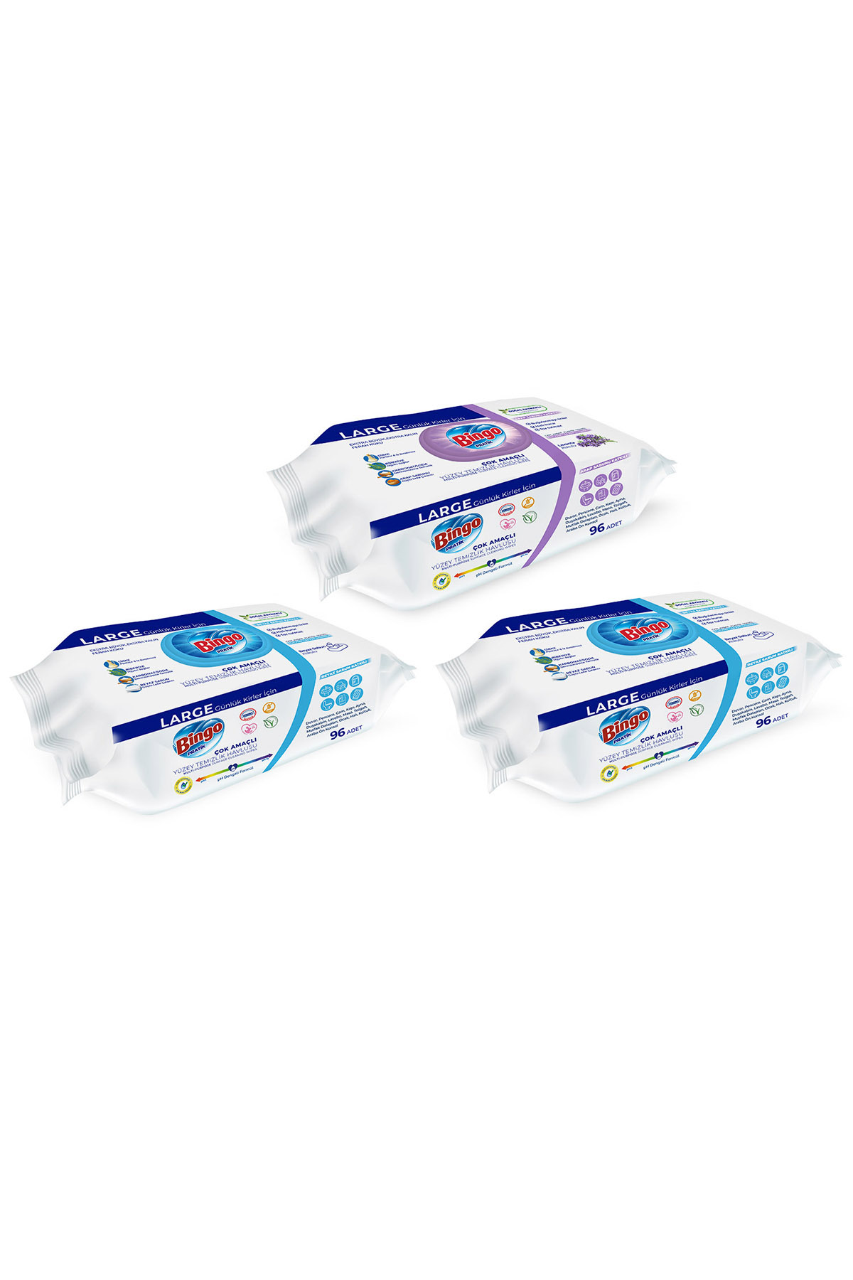 Bingo Yüzey Temizlik Havlusu 2 Beyaz Sabun + 1 Lavanta (288 Yaprak) fotoğrafı 2 (önizleme)