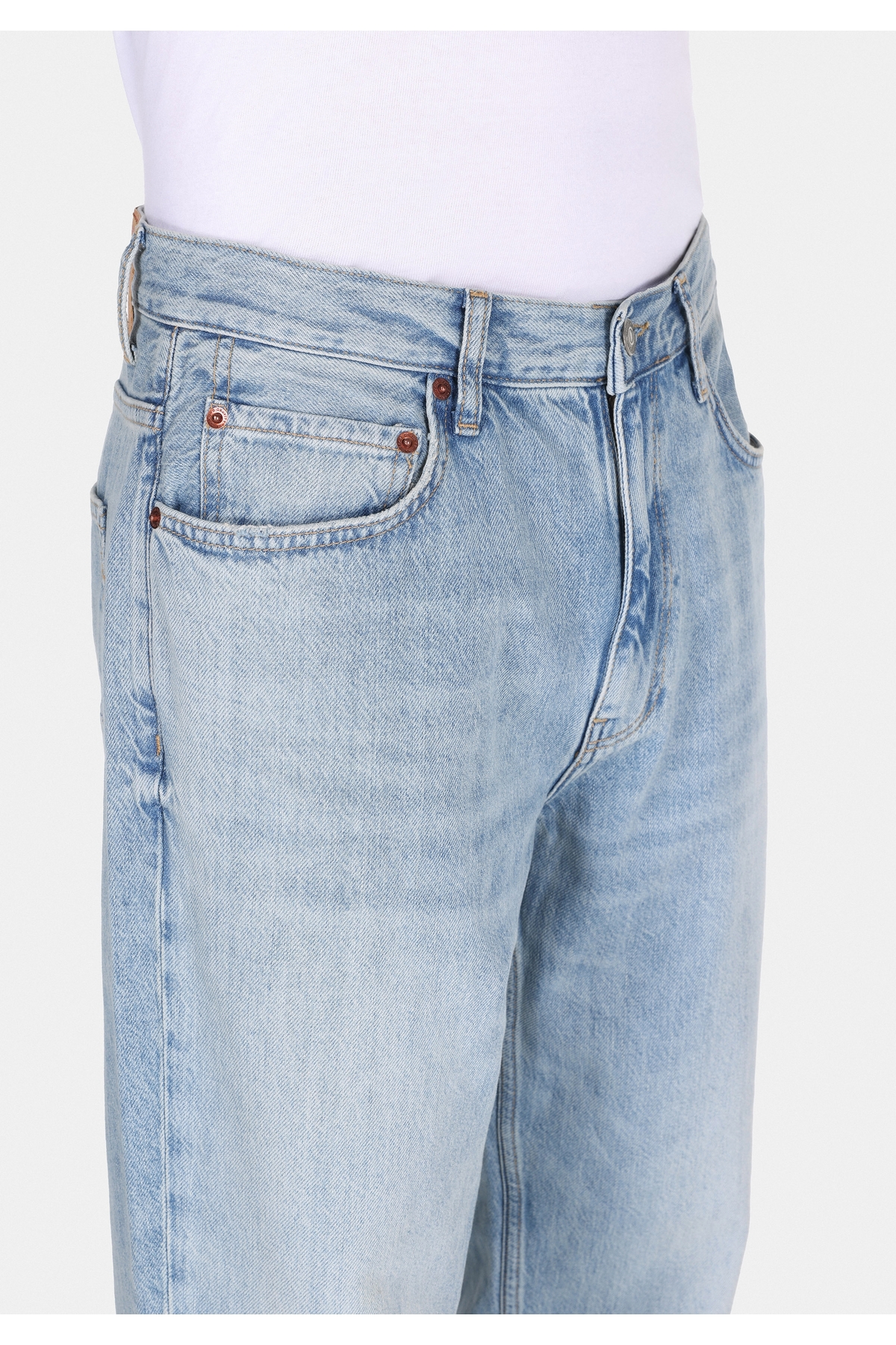 Balloon Fit Erkek İndigo Jean Pantolon