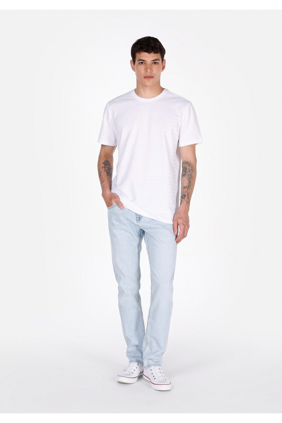 Colin's Straight Fit Düşük Bel Düz Paça Erkek Bleach İndigo Denim Jean Fermuarlı Pantolon görsel 3