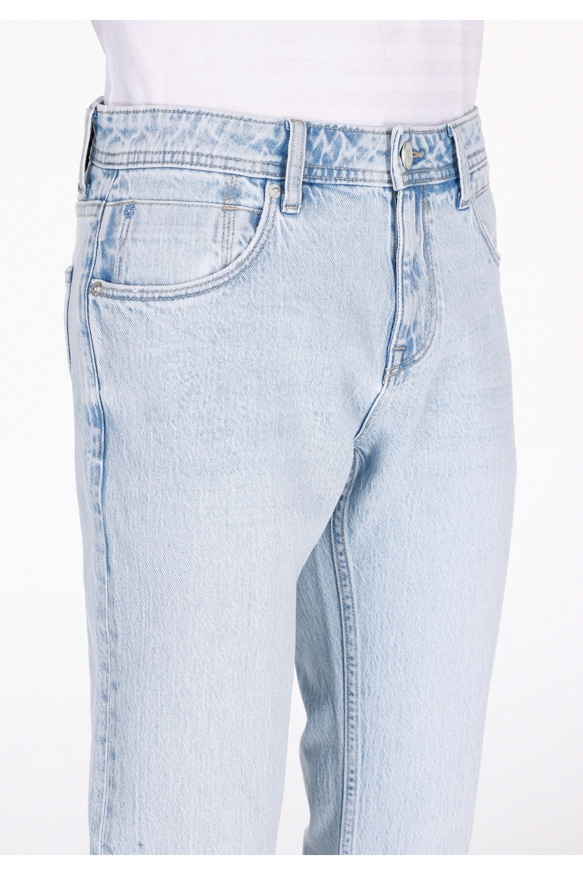 Colin's Straight Fit Düşük Bel Düz Paça Erkek Bleach İndigo Denim Jean Fermuarlı Pantolon görsel 5