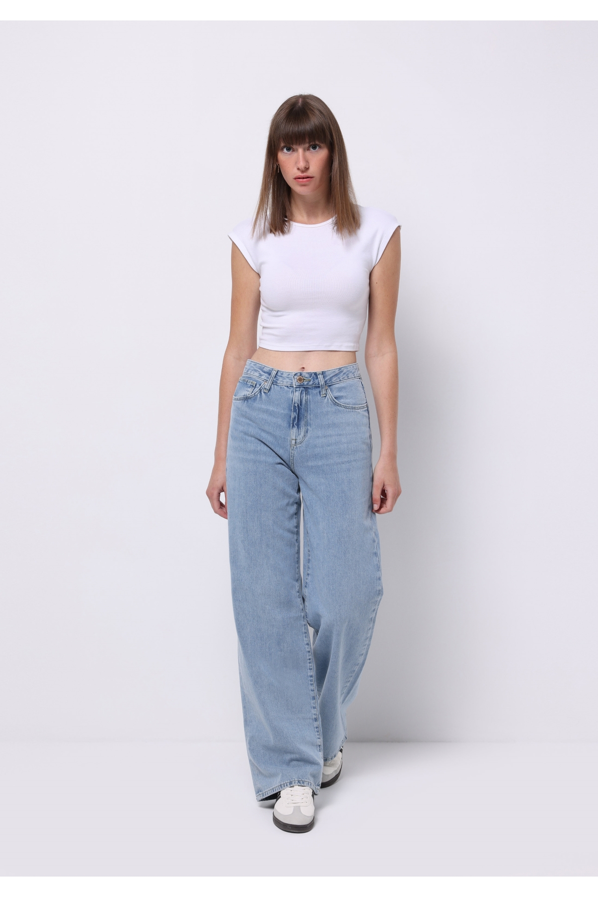 Regular Fit Kadın Pamuklu Light İndigo Denim Jean Pantolon