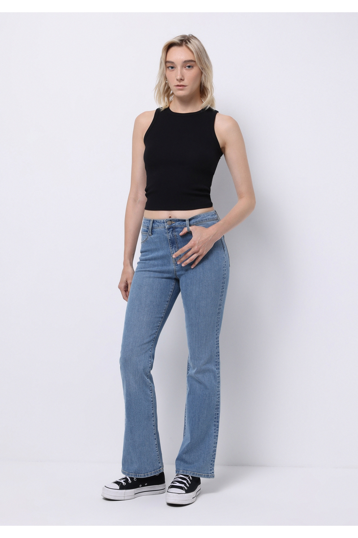 Regular Fit Kadın İndigo Jean Pantolon