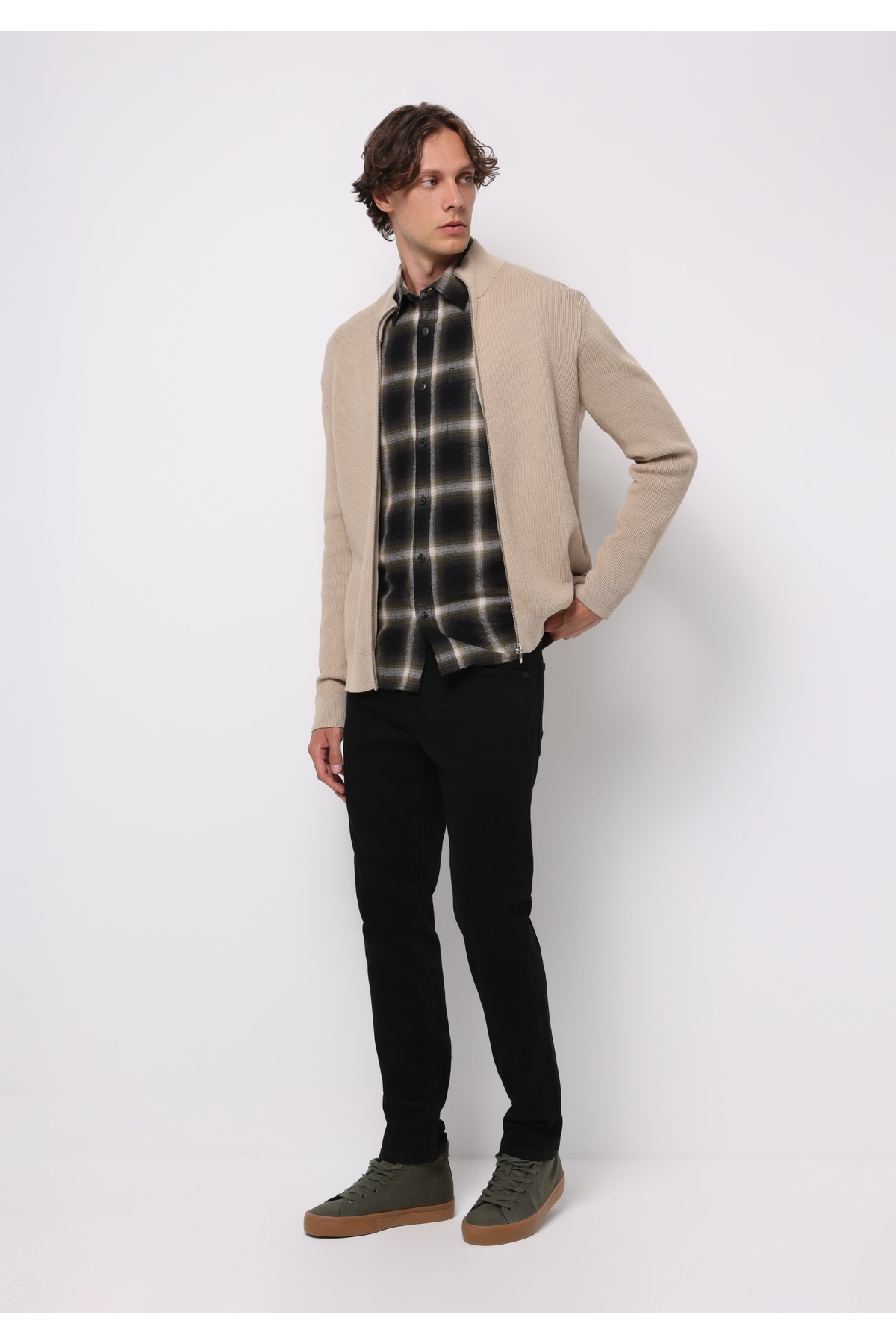 Regular Fit Erkek Bej Hırka — بژ CL1076707_Q1.V1 — تصویر 3 از 5