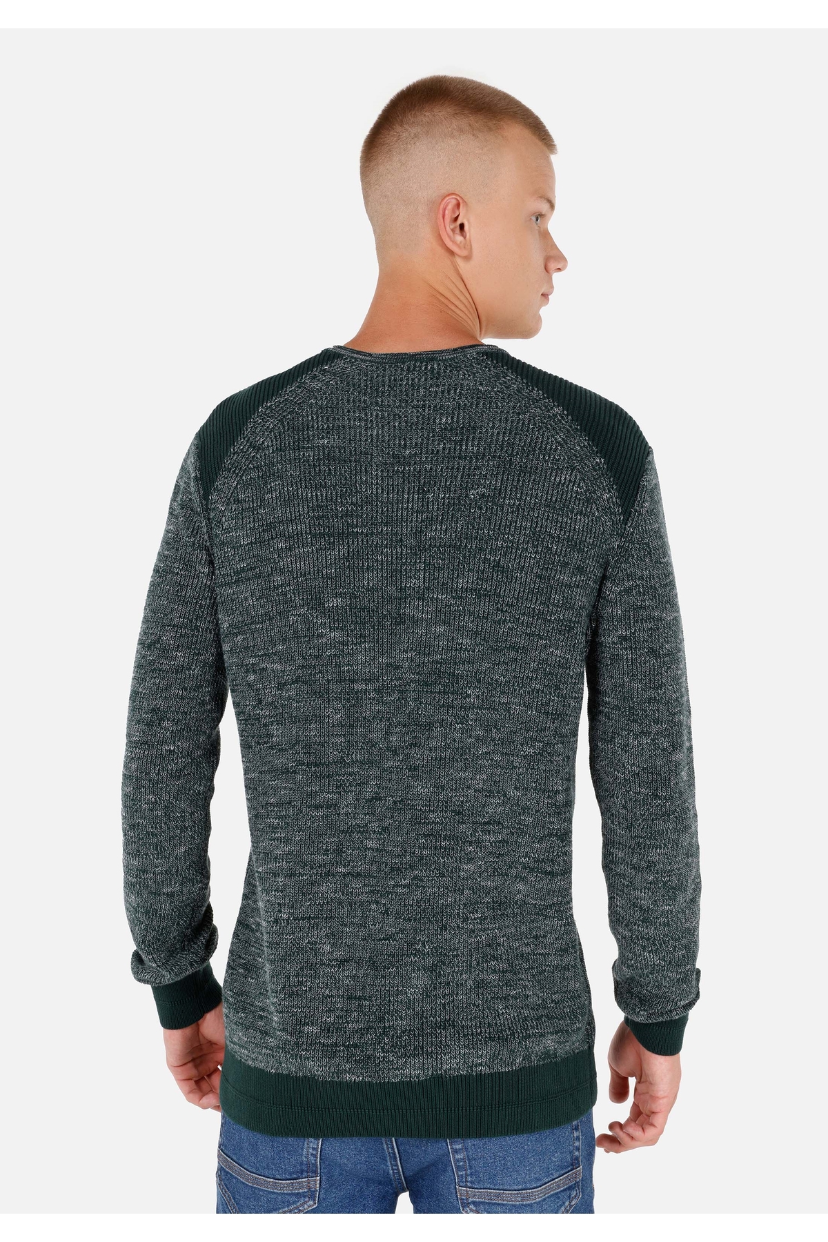 Regular Fit Yuvarlak Yaka Erkek Yeşil Kazak — سبز .CL1069881_Q1.V2_GRN — تصویر 2 از 5
