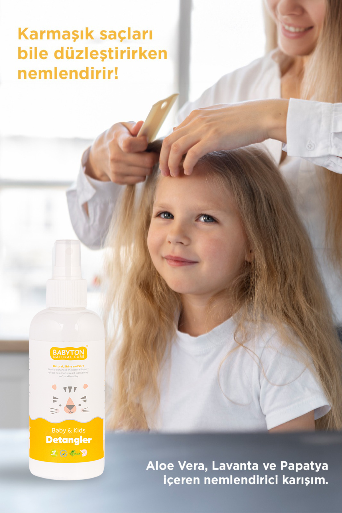 BABYTON Doğal Kolay Saç Tarama Spreyi 200 ml fotoğrafı 5 (önizleme)