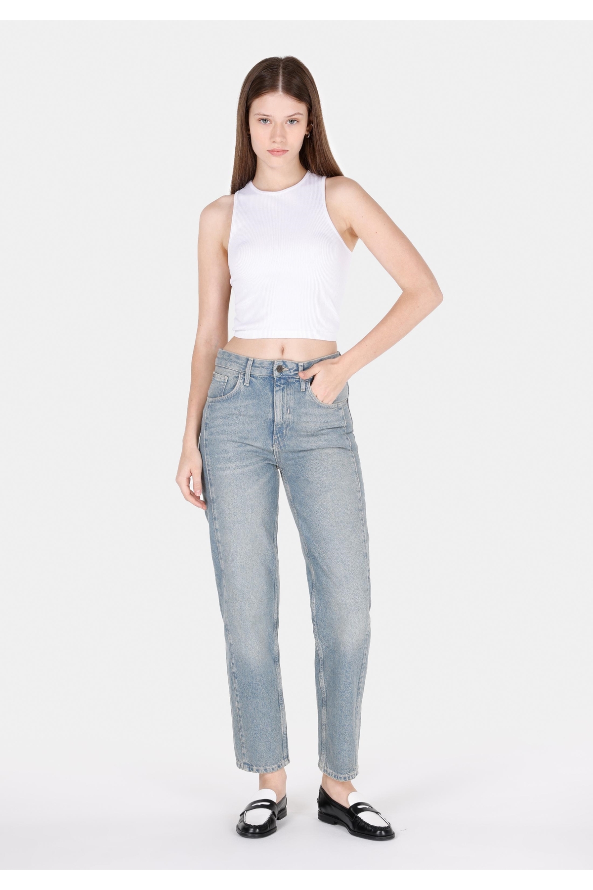 Straight Fit Kadın Denim Jean Pantolon