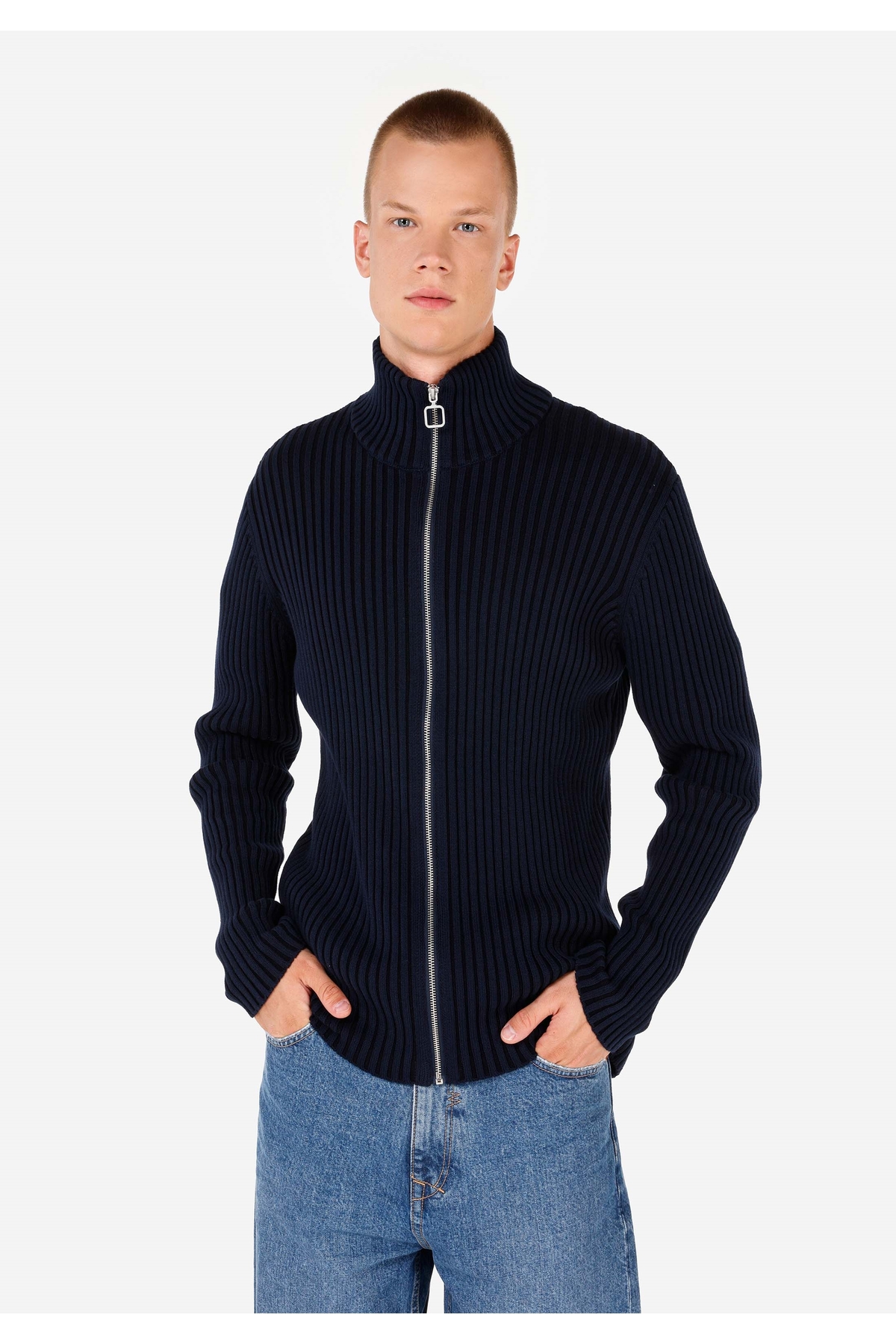 Colin's Slim Fit Erkek Lacivert Hırka