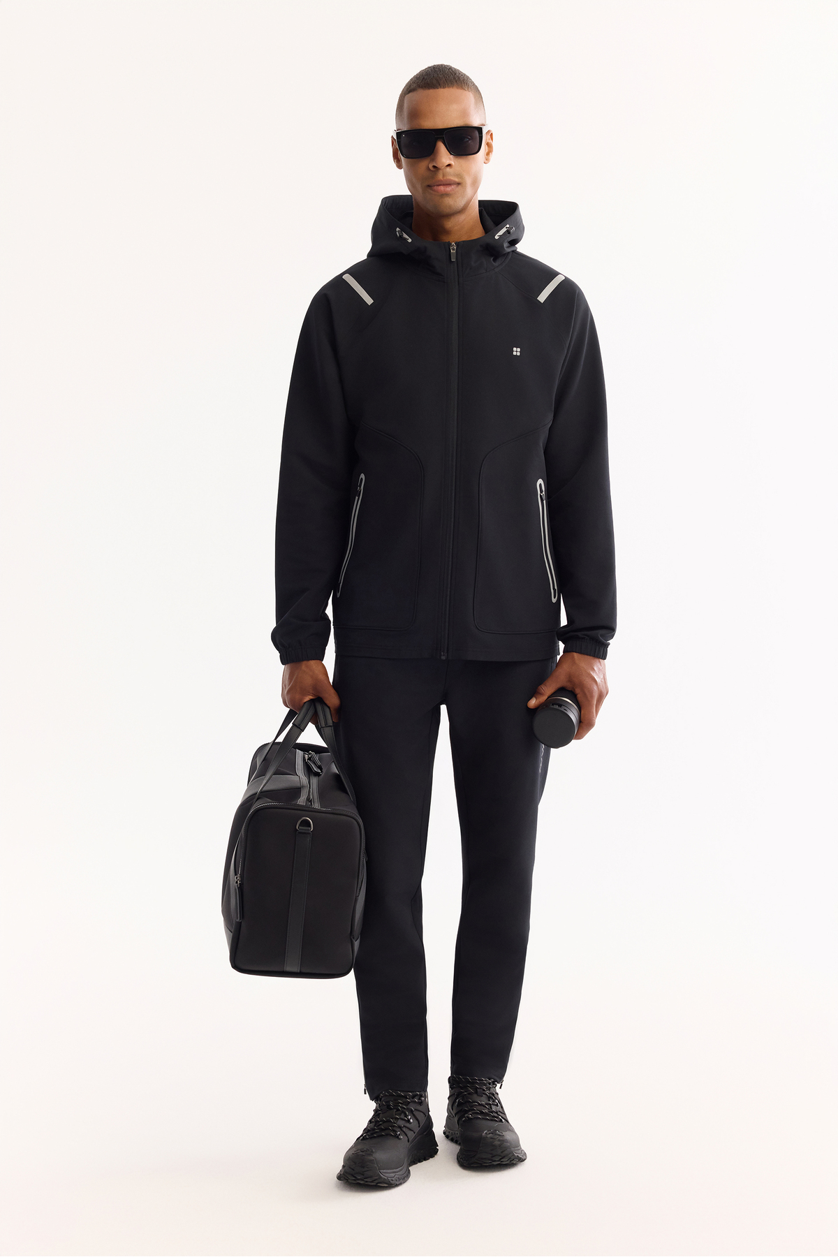 Avva  Erkek Siyah Kapüşonlu Fermuarlı Bi-Stretch Regular Fit Sweatshirt A52Y1332 - Görsel 8