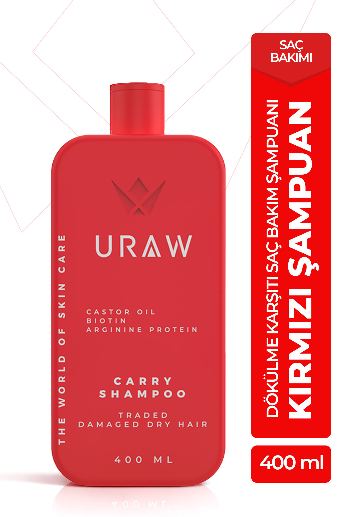 Uraw Kırmızı Şampuan | Yoğun Saç Dökülmesine Karşı Bakım Şampuan 400 ml — URW01