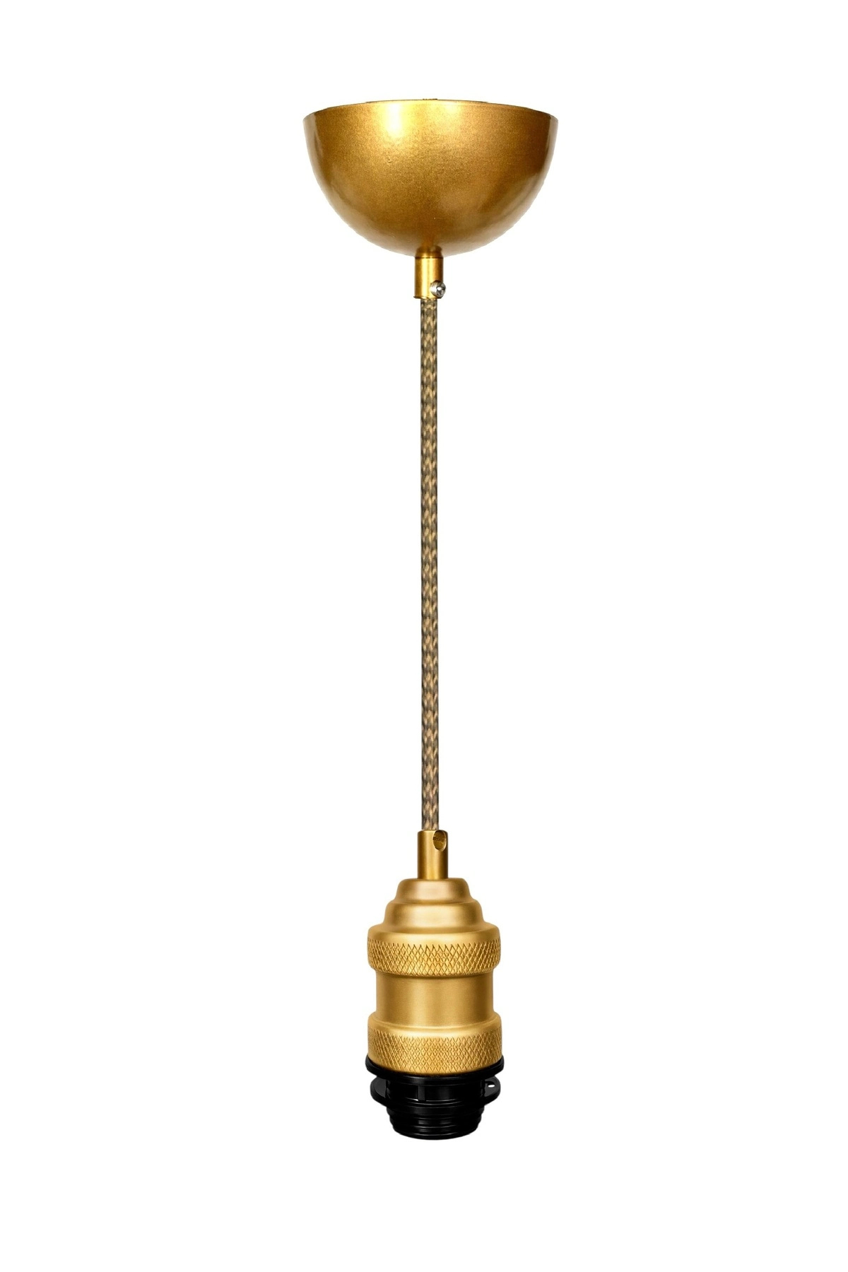Decorative Pendant Chandelier Head Attachable E27 Duy 70cm Metal Zigzag Fabric Knit Cable Gold B01