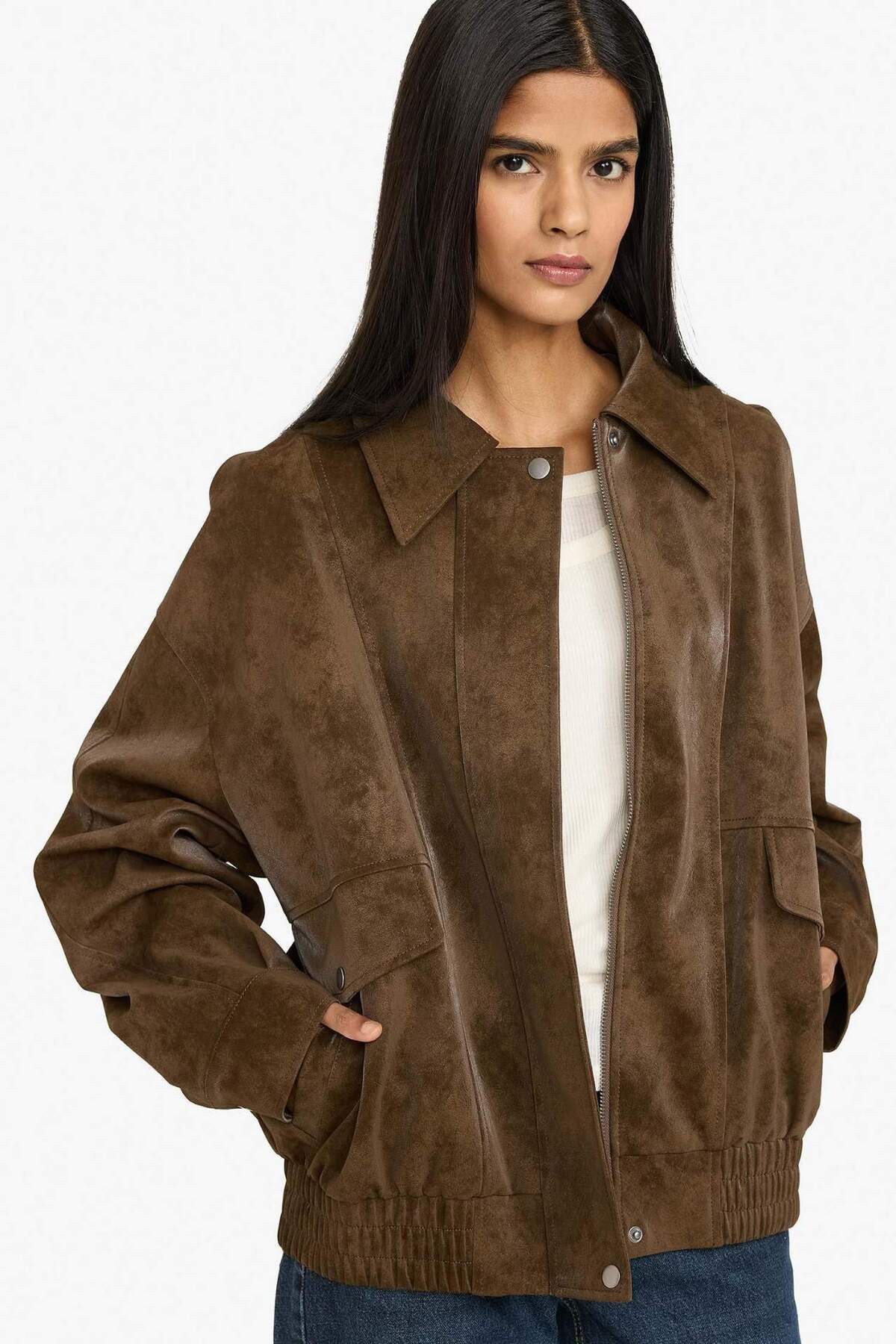 Defacto  Su Geçirmez Dad Fıt Suni Deri Mont G6497AX26SP - Görsel 7