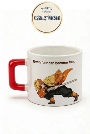 DeseneBak Demon Slayer Zenitsu Baskılı Seramik Hediye Kupa Bardak Kişiye Özel...